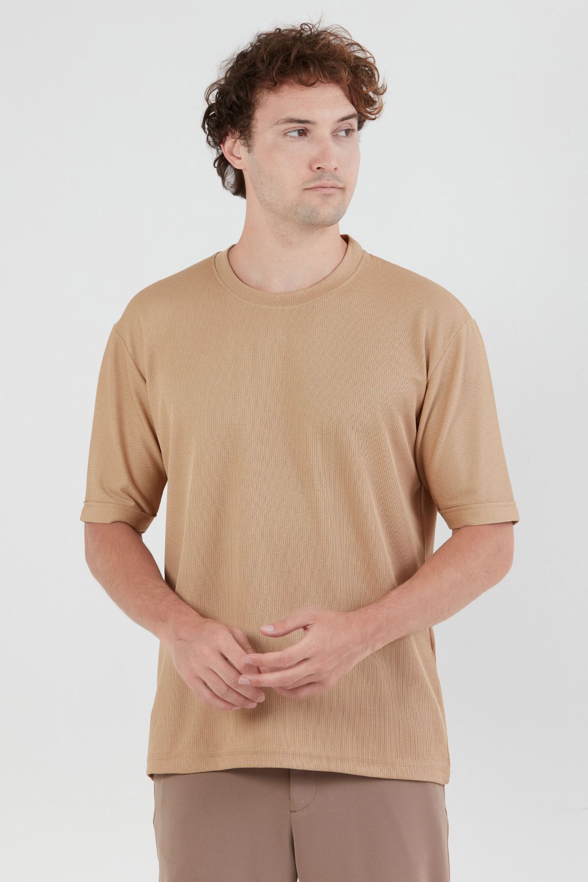 Fulla Moda-Βασικό μπλουζάκι Jacquard Crew Neck 2