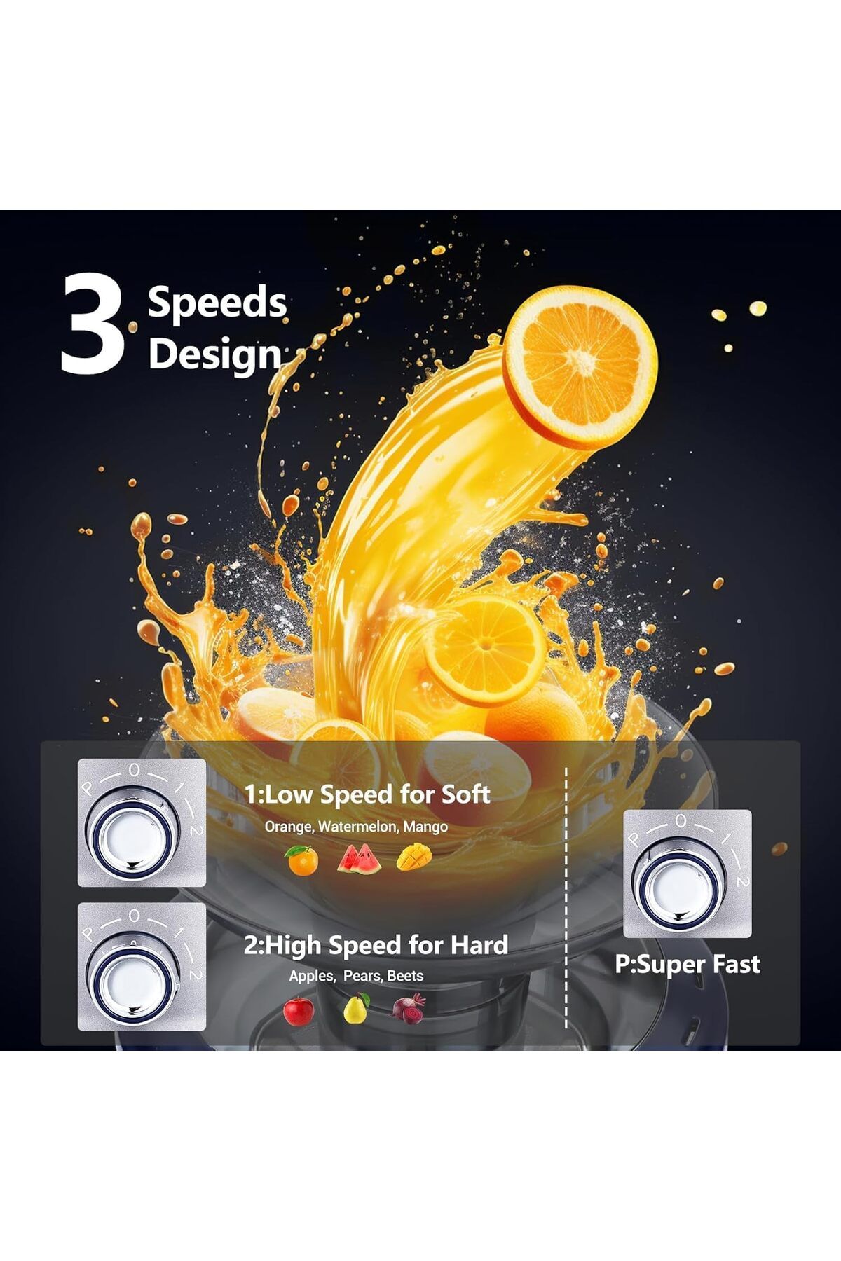 Inkbird-Centrifugal Juicer Extractor, Masticating Squeezer Machine SCJ-001, 800W Powerful Motor, 2-Speed Con 4