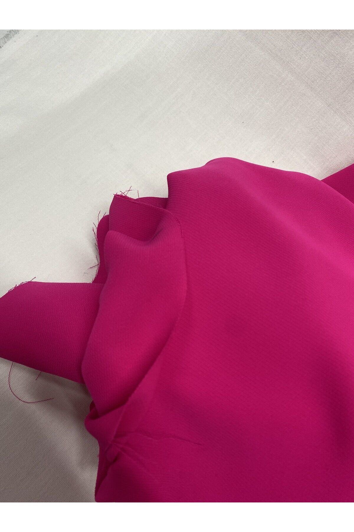 Yiğit Kumaş-Line Textured Crepe Fabric, Piece 170X150 cm Fuchsia 2