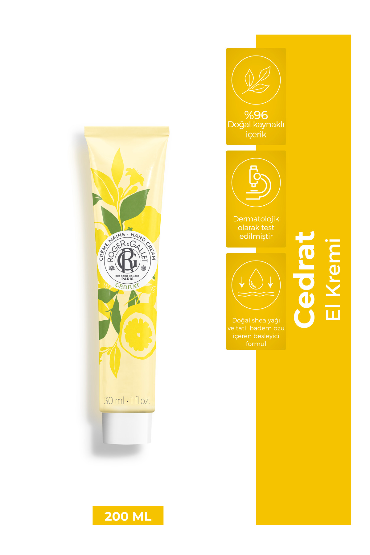 Roger&Gallet Roger & Gallet Cedrat El Kremi 30 ml - Doğal Limon