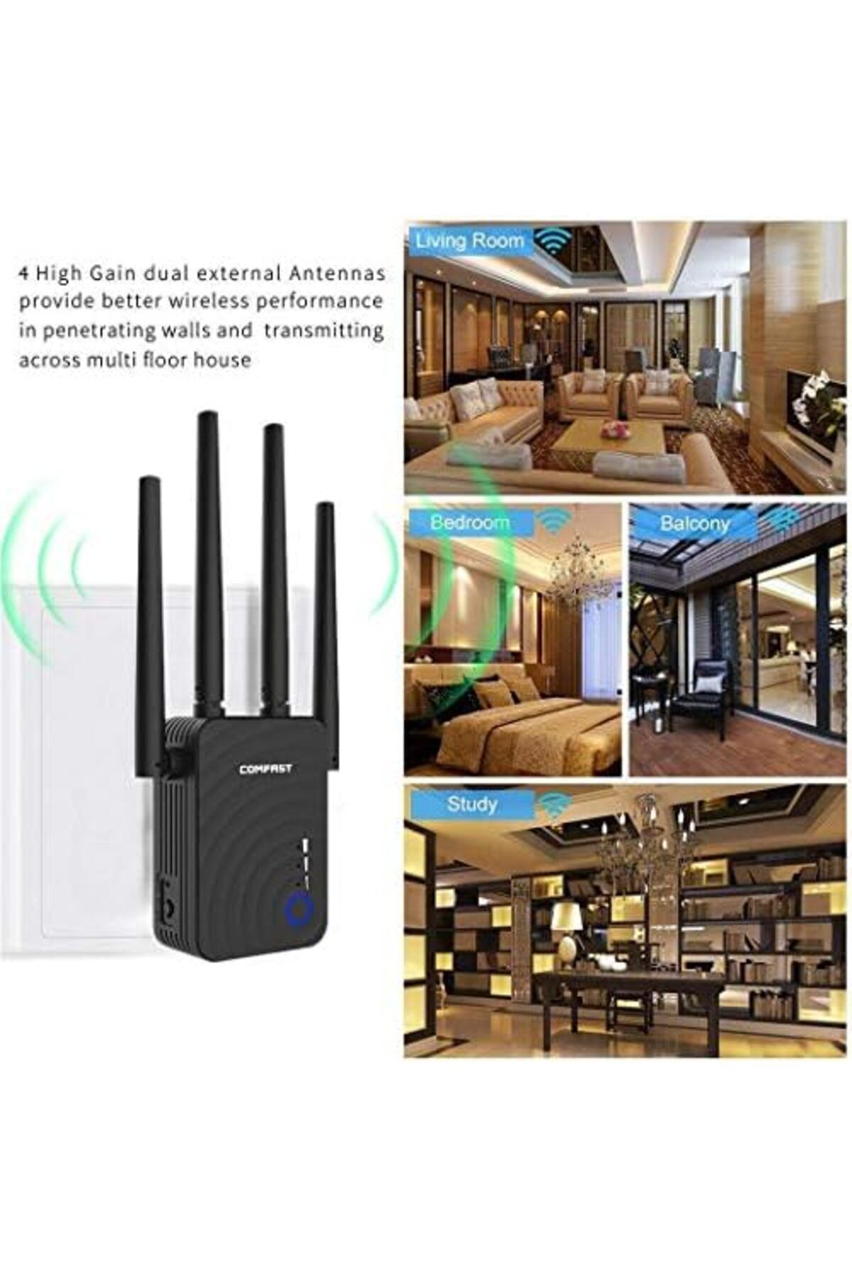 Comfast-WiFi Range Extender, AC1200 Dual Band 2.4G/5.8G Mini WiFi Router Repeater, Wi-Fi Signal Boos 5