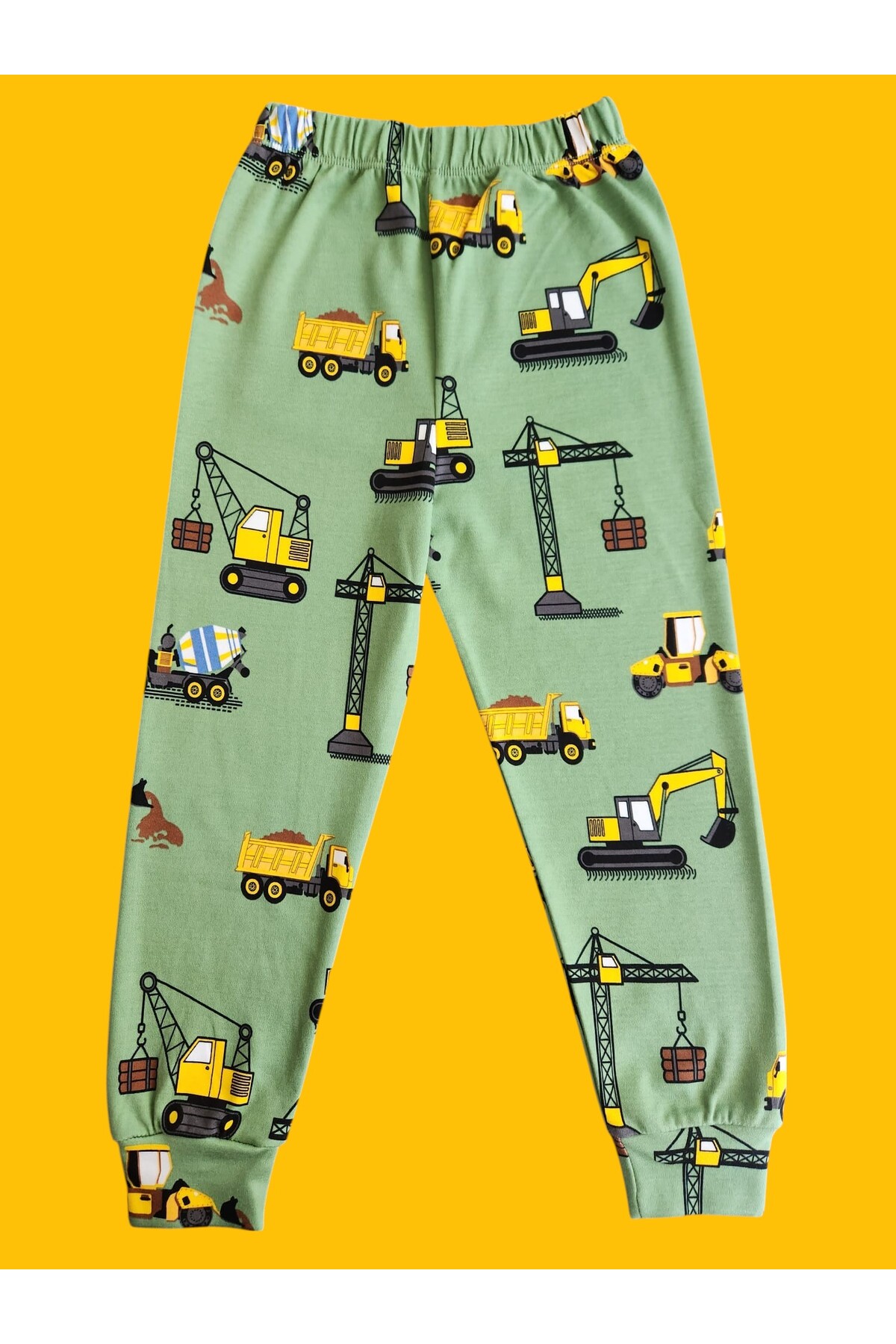 çamaşır bahçesi kendinize iyi bakın Uzun Kollu Desenli Çocuk Pijama Takım #baskılıçocukpijamatakım #çamaşırbahçesi #inşaatdesenipijama fotoğrafı 4 (önizleme)