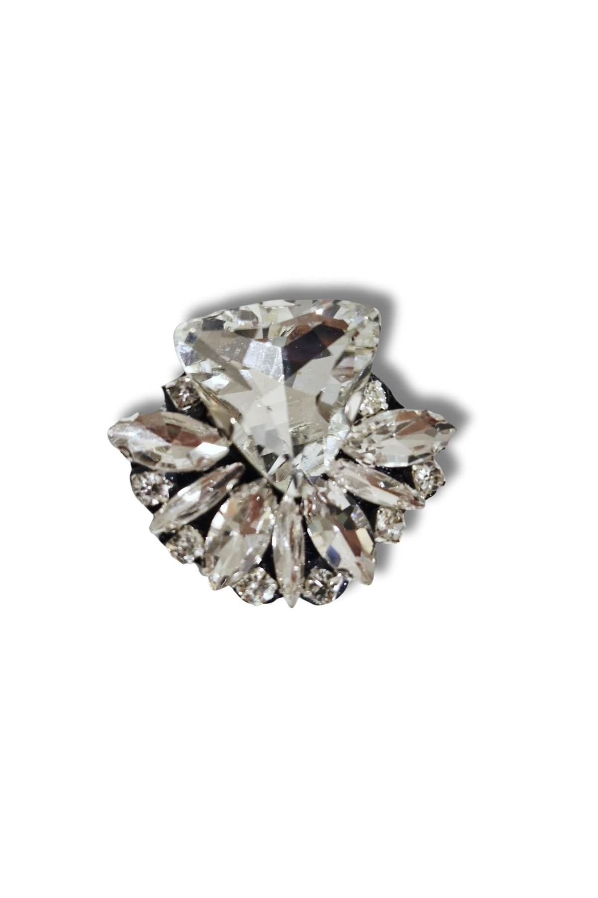 VAOOV SPECIAL SERIES handmade design brooch with rectangular stone and crystal stone