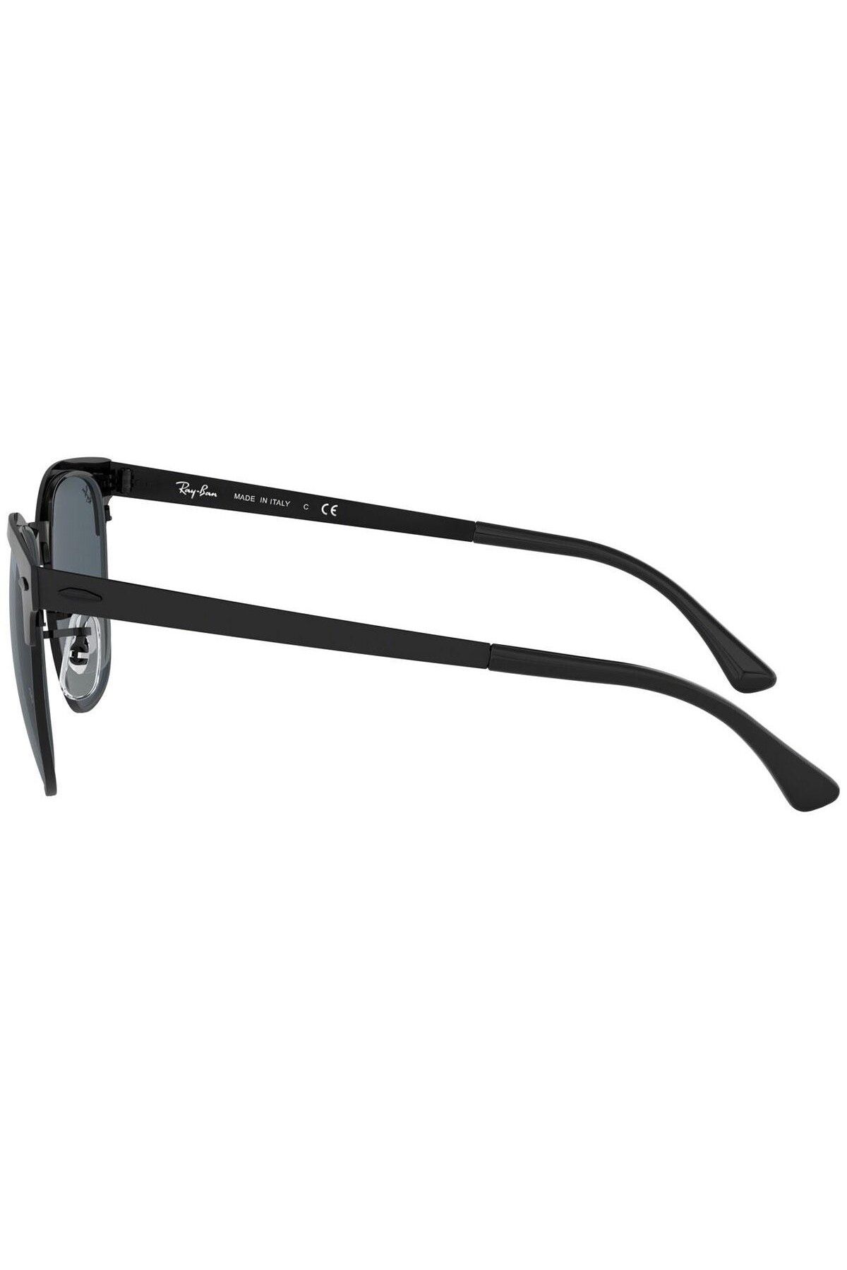 Ray-Ban-Ray-Ban RB3716 186/R5 – Unisex Clubmaster Metal Sunglasses, Matte Black / Blue Classic, 51mm 3