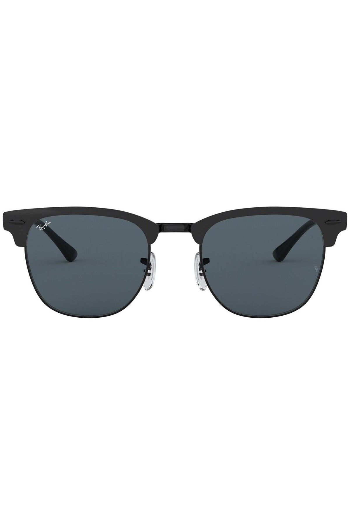 Ray-Ban-Ray-Ban RB3716 186/R5 – Unisex Clubmaster Metal Sunglasses, Matte Black / Blue Classic, 51mm 2