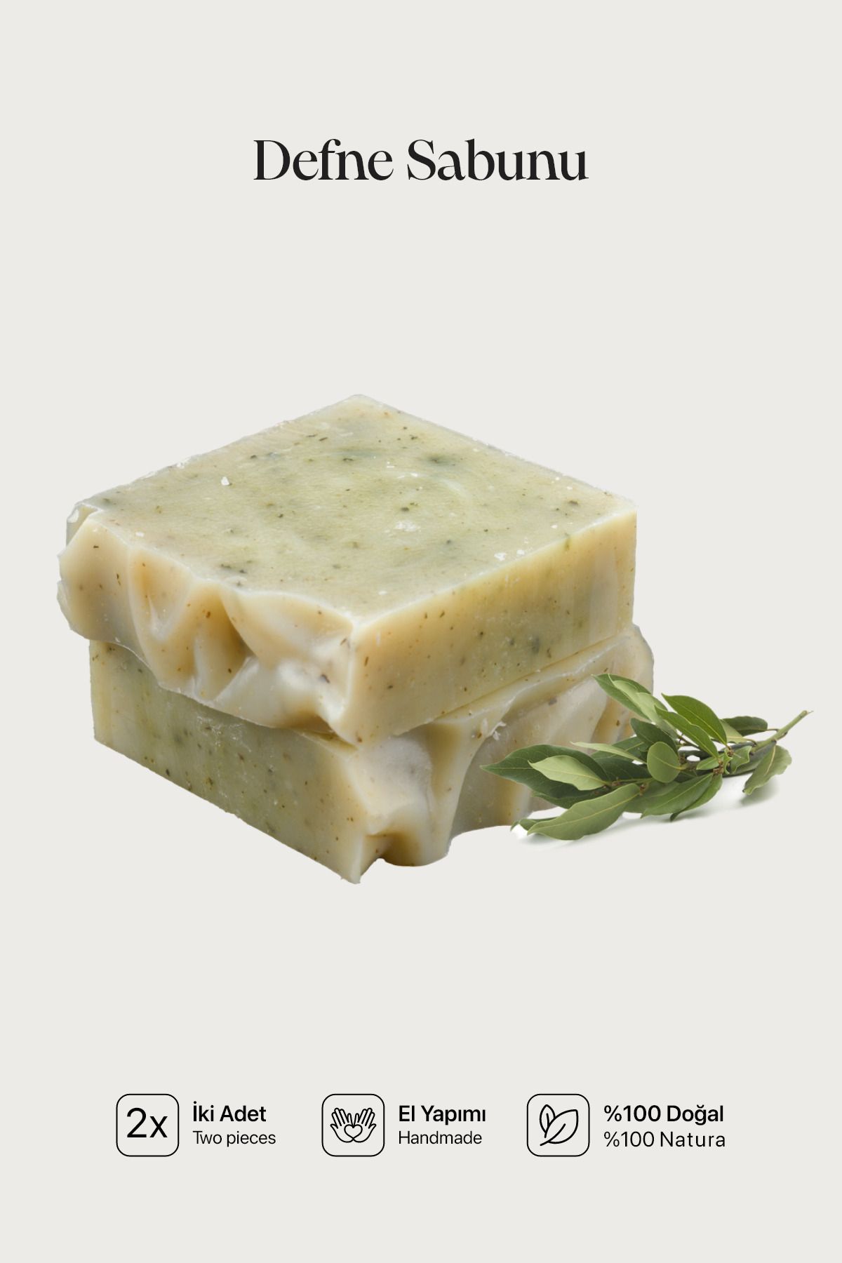 Cageartstudio-Natural Laurel Soap 2 Pack - 100% Handmade and Natural, Skin Friendly, Chemical Free (2 Pieces) 1