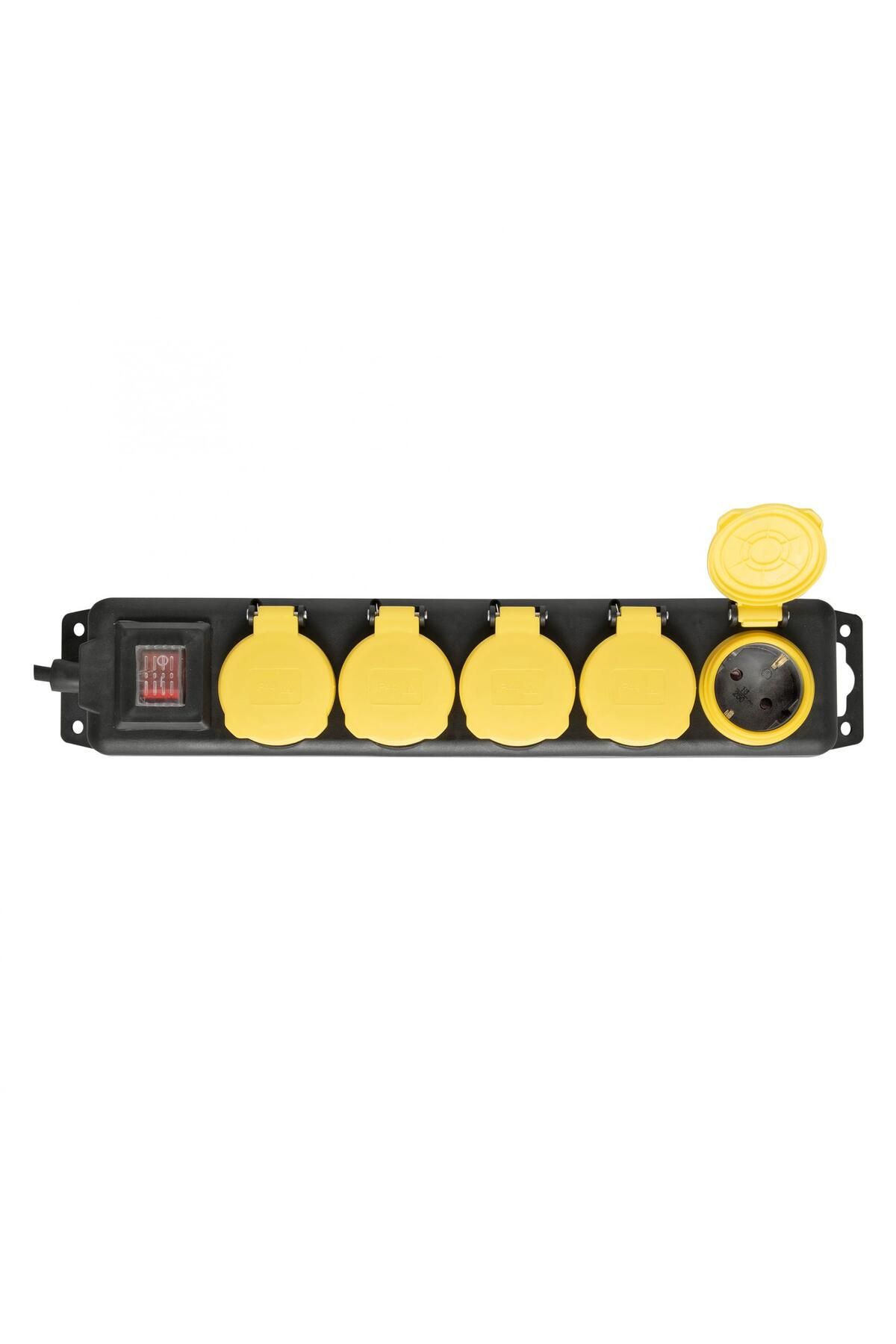 Somogyi-Network extension cord with switch, 5 sockets, 1.5 m, IP44, black 2