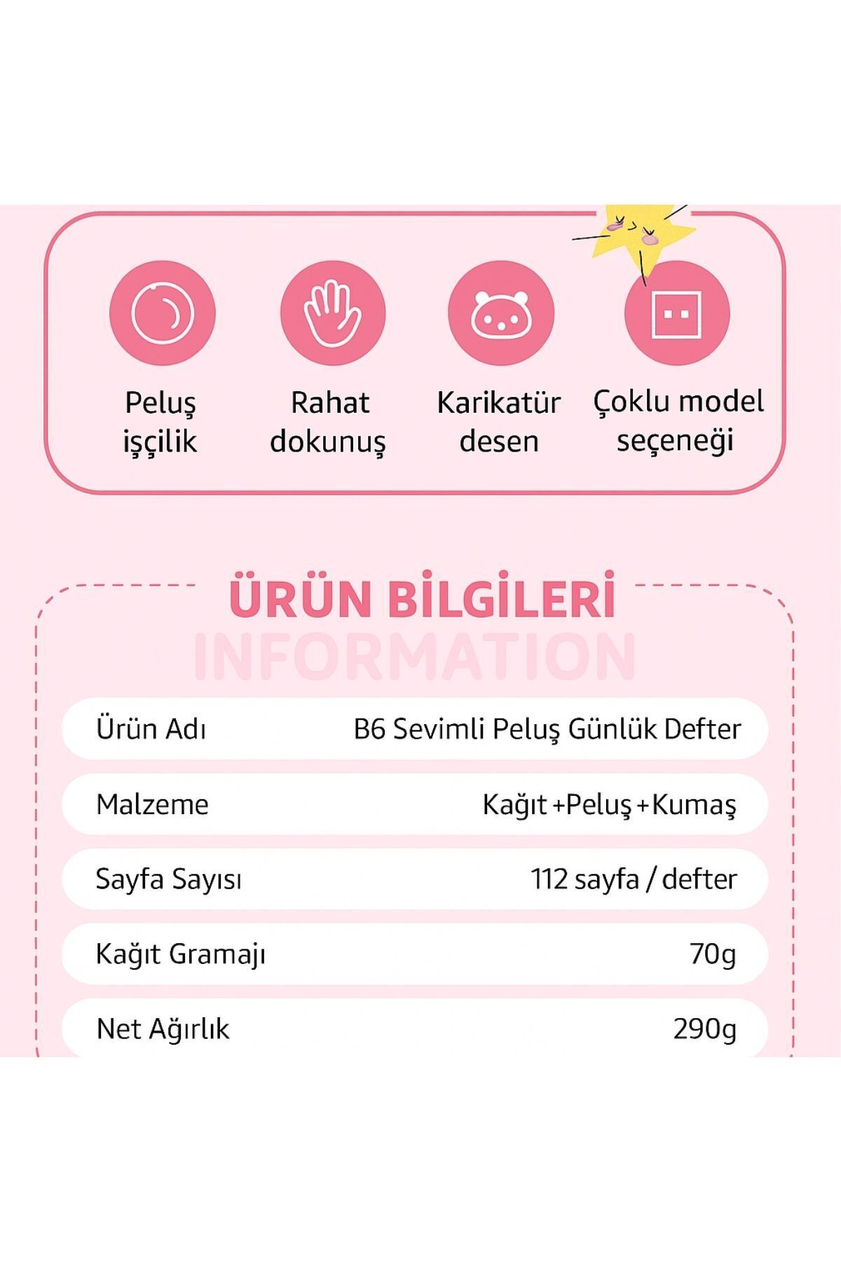 Ecrou-Caiet de pluș cu figurine drăguțe portocaliu 4