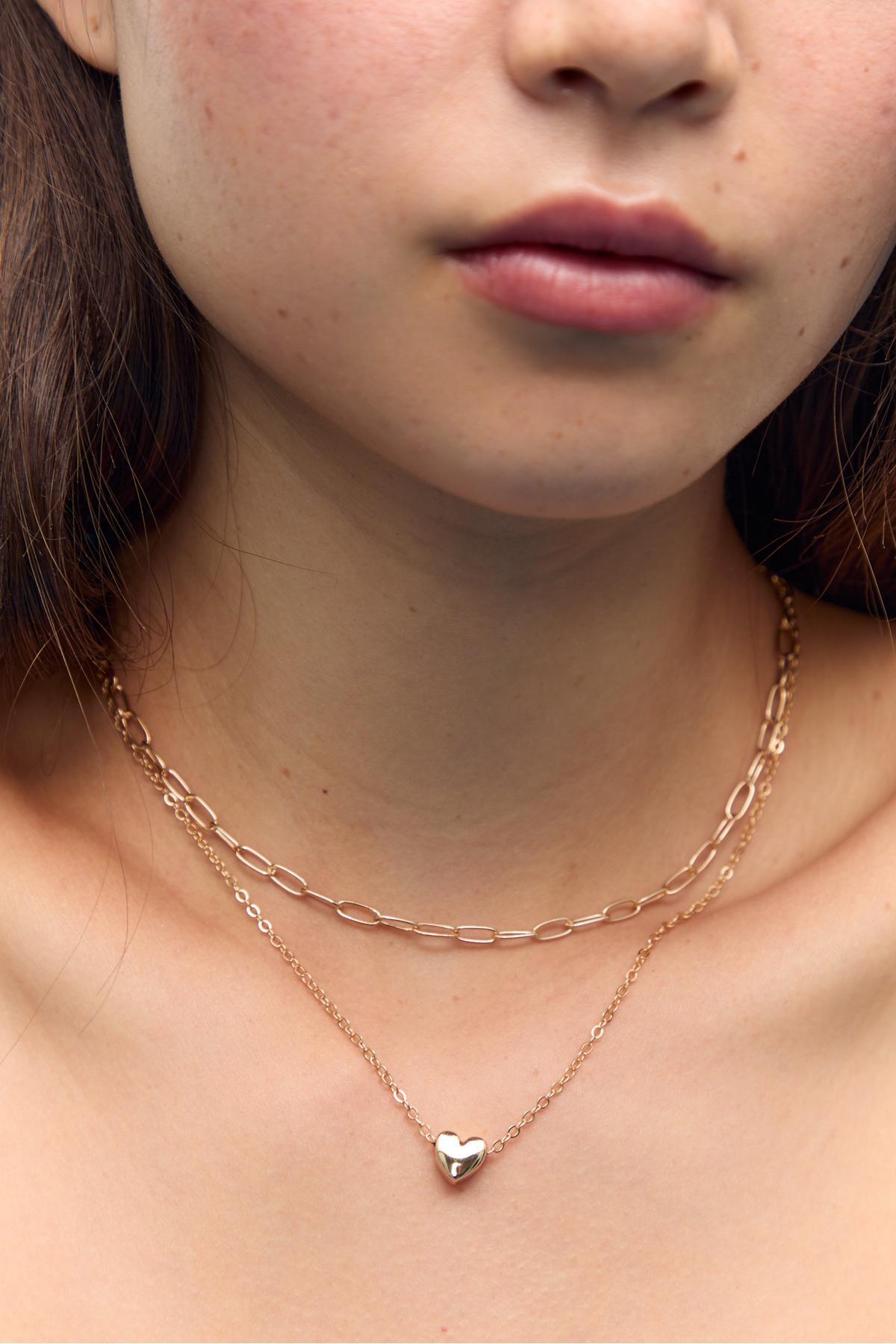 Stradivarius  3'lü Kalp Lariat Kolye Seti - Görsel 4