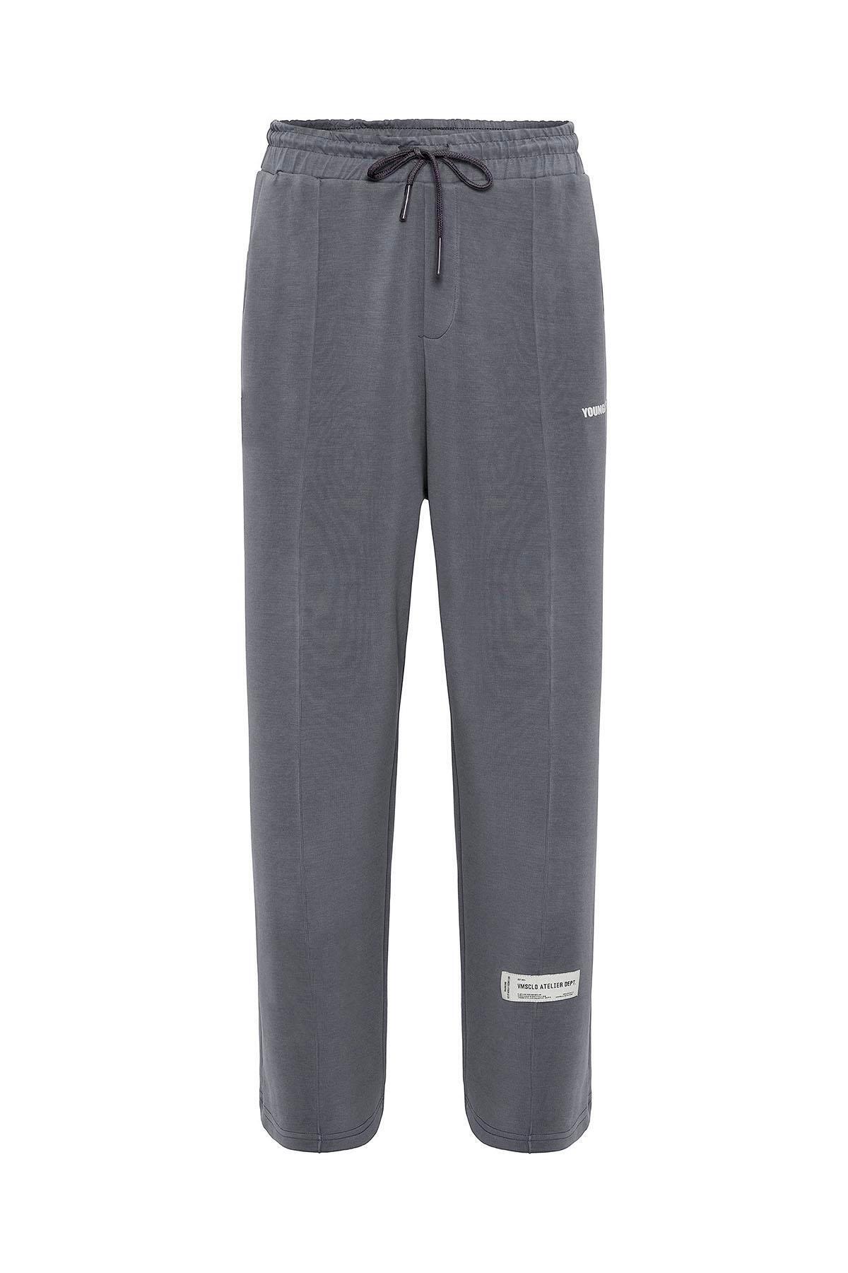 Etiket Detaylı Oversize Modal Kumaş Eşofman Takım Antrasit — رنگارنگ 40-673 — تصویر 6 از 8