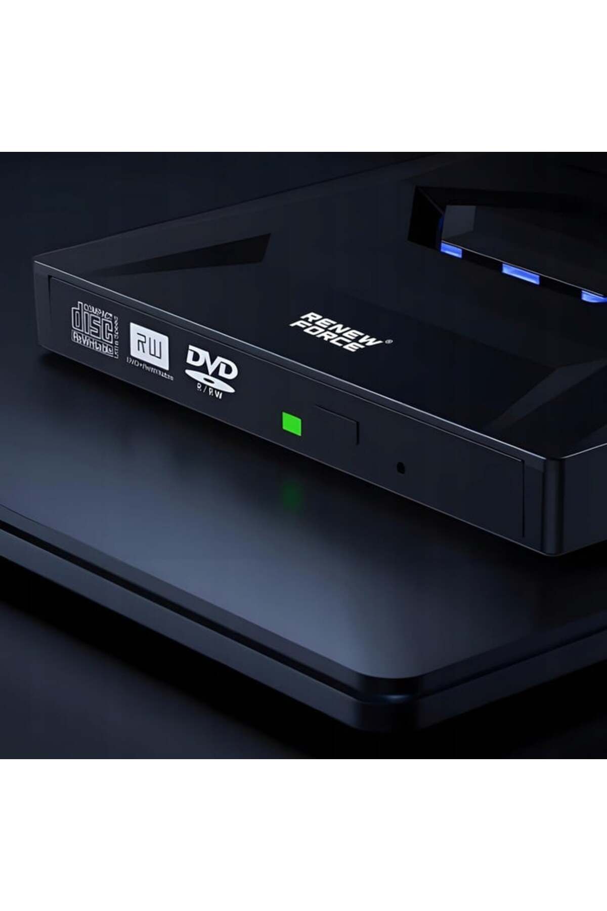 Renew Force-Unitate optică externă CD/DVD RW 5 în 1, USB 3.0, port USB-C, cititor de carduri SD și MicroSD, arzător de disc 7