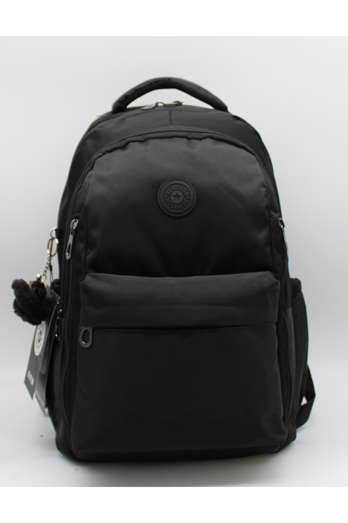 Bevitton-School Backpack Unisex Water Resistant Fabric School Bag 2500 Black 3