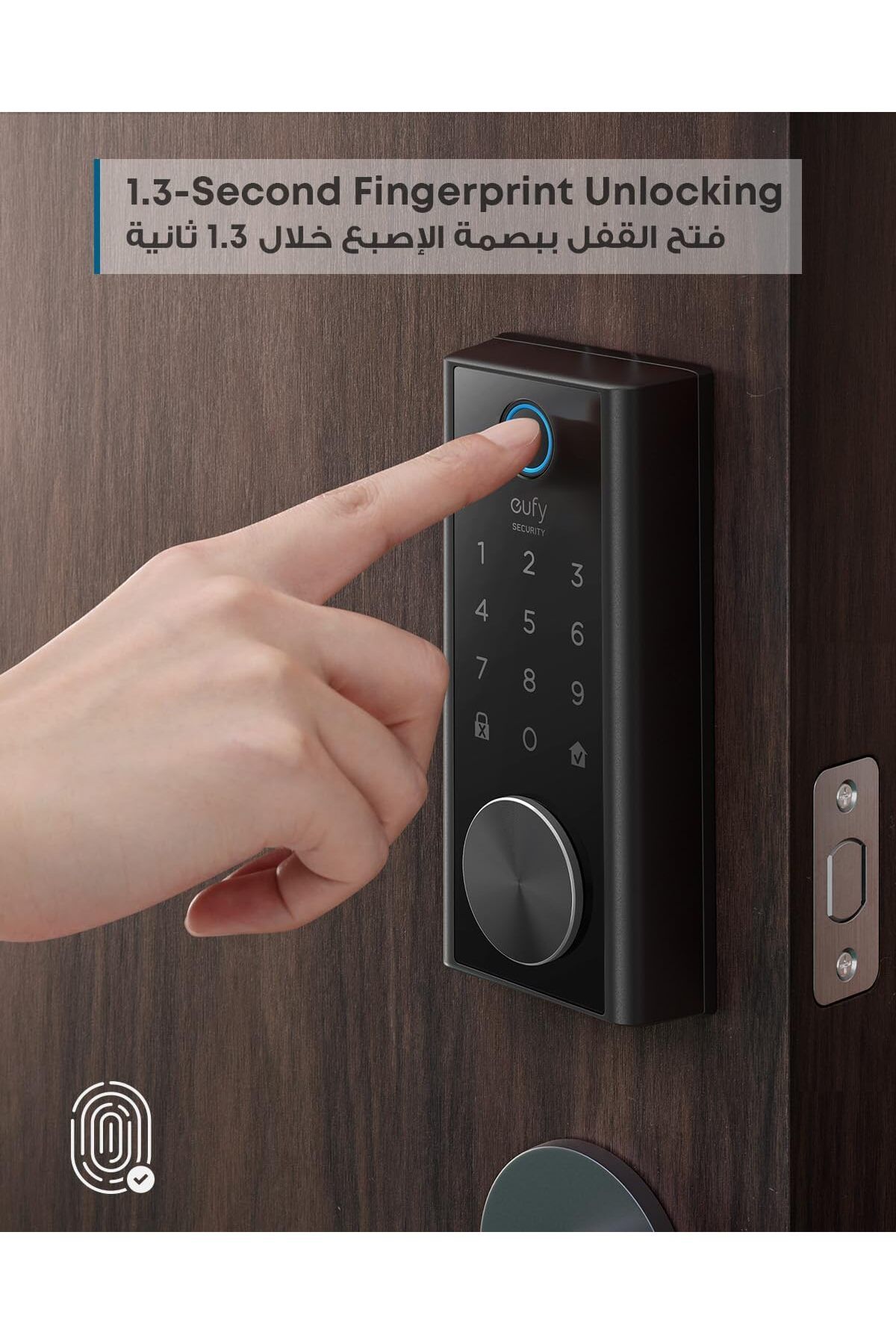 eufy-security Smart Lock Touch, Remotely Control with Wi-Fi Bridge, Fingerprint Keyless Entry Door L 3