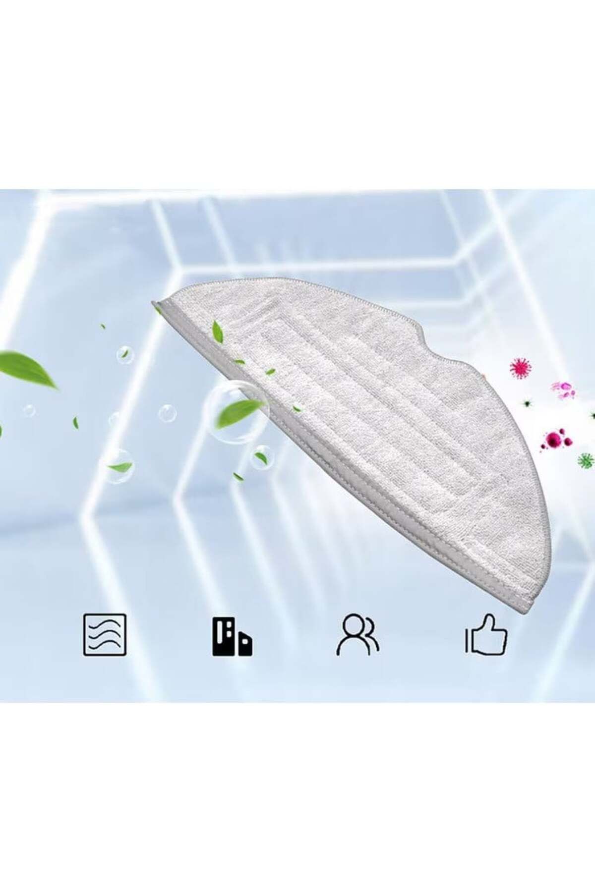NewEvo-Set of 4 x NewEvo full mop cloths, compatible with Xiaomi RoboRock S7, S7 PLUS, S7 MAX, S7 MAXV, S70 4