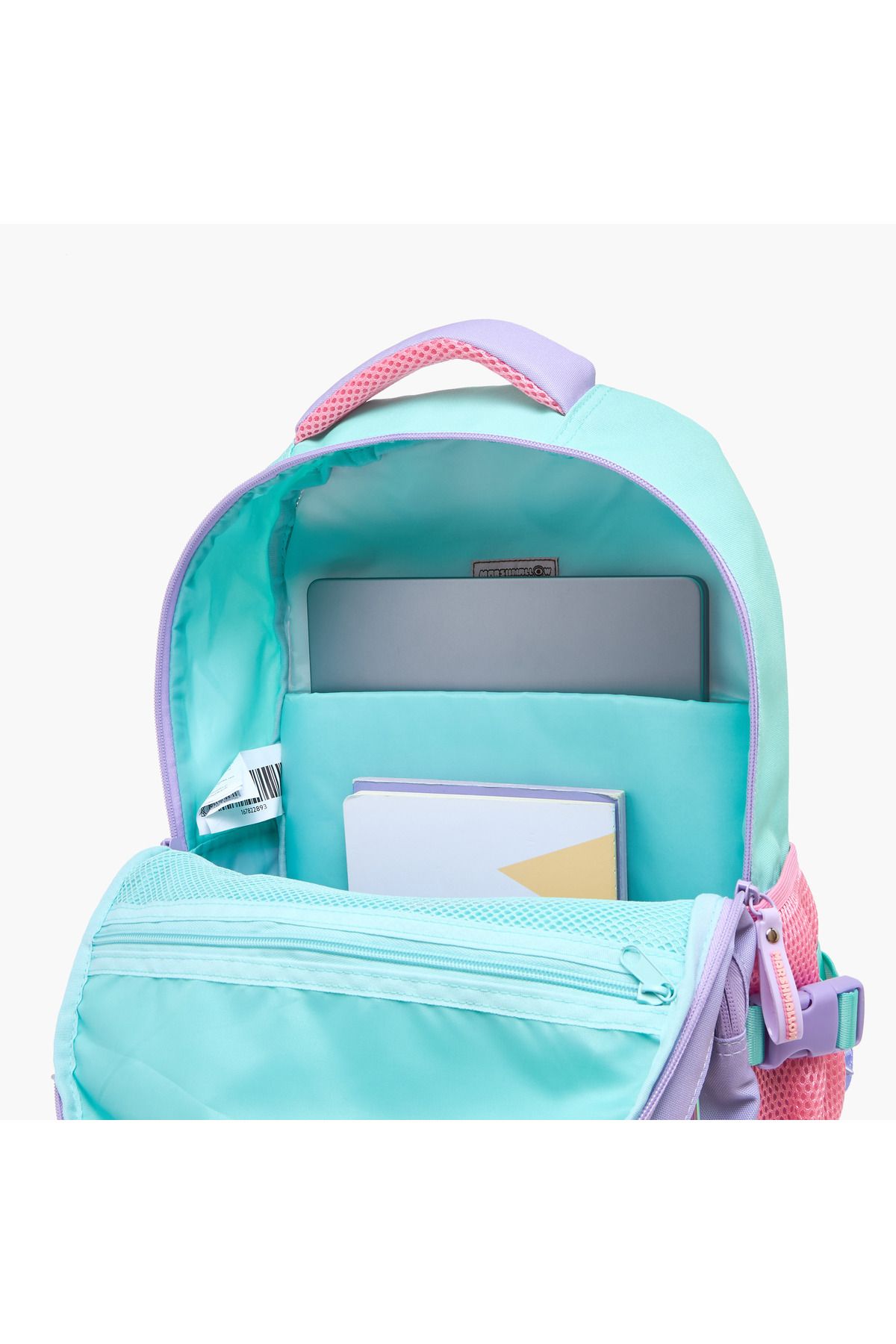 Marshmallow-Colourblock Backpack with Adjustable Shoulder Straps and Zip Closure - 33x43x16 cms 7