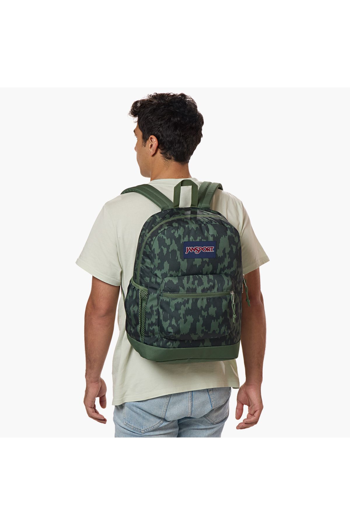 Jansport-حقيبة ظهر مطبوعة من جانسبورت بأحزمة قابلة للتعديل وسحاب للإغلاق - ١٥×٣٢×٤٢ سم 2