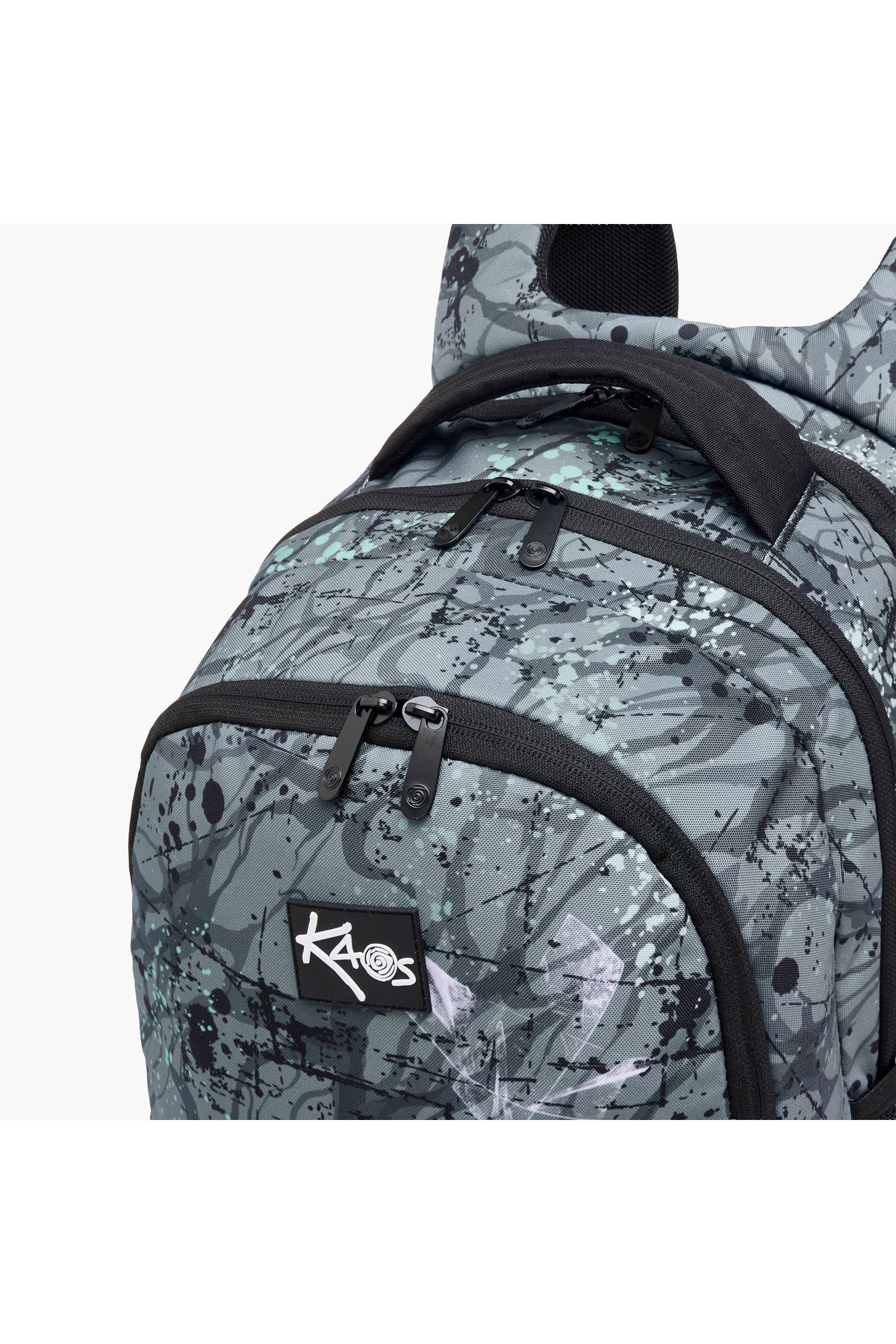 Kaos-Abstract Print 3-Compartment 18-inch Backpack with Zip Closure - 48x33x21 cms 5
