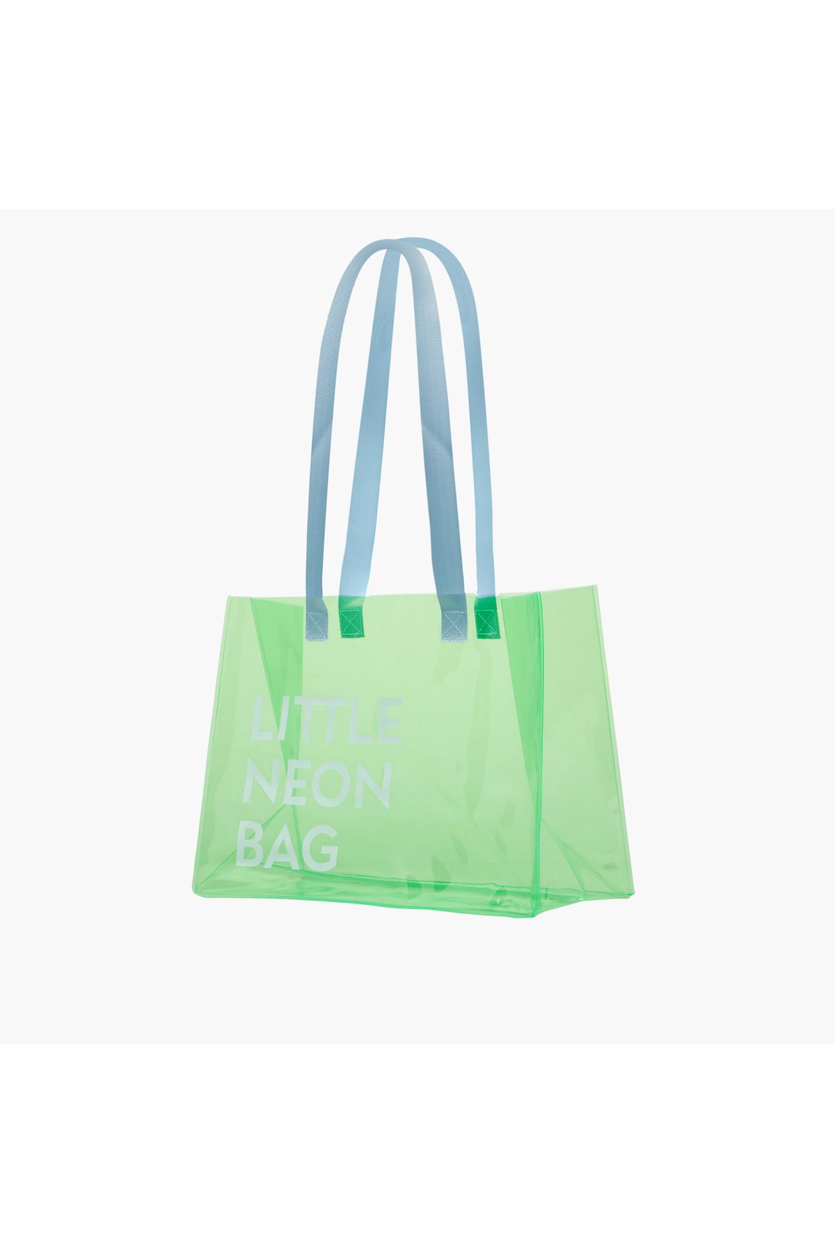 Syloon-Printed Transparent Shopper Bag with Double Handles - 36x16x27 cms 2