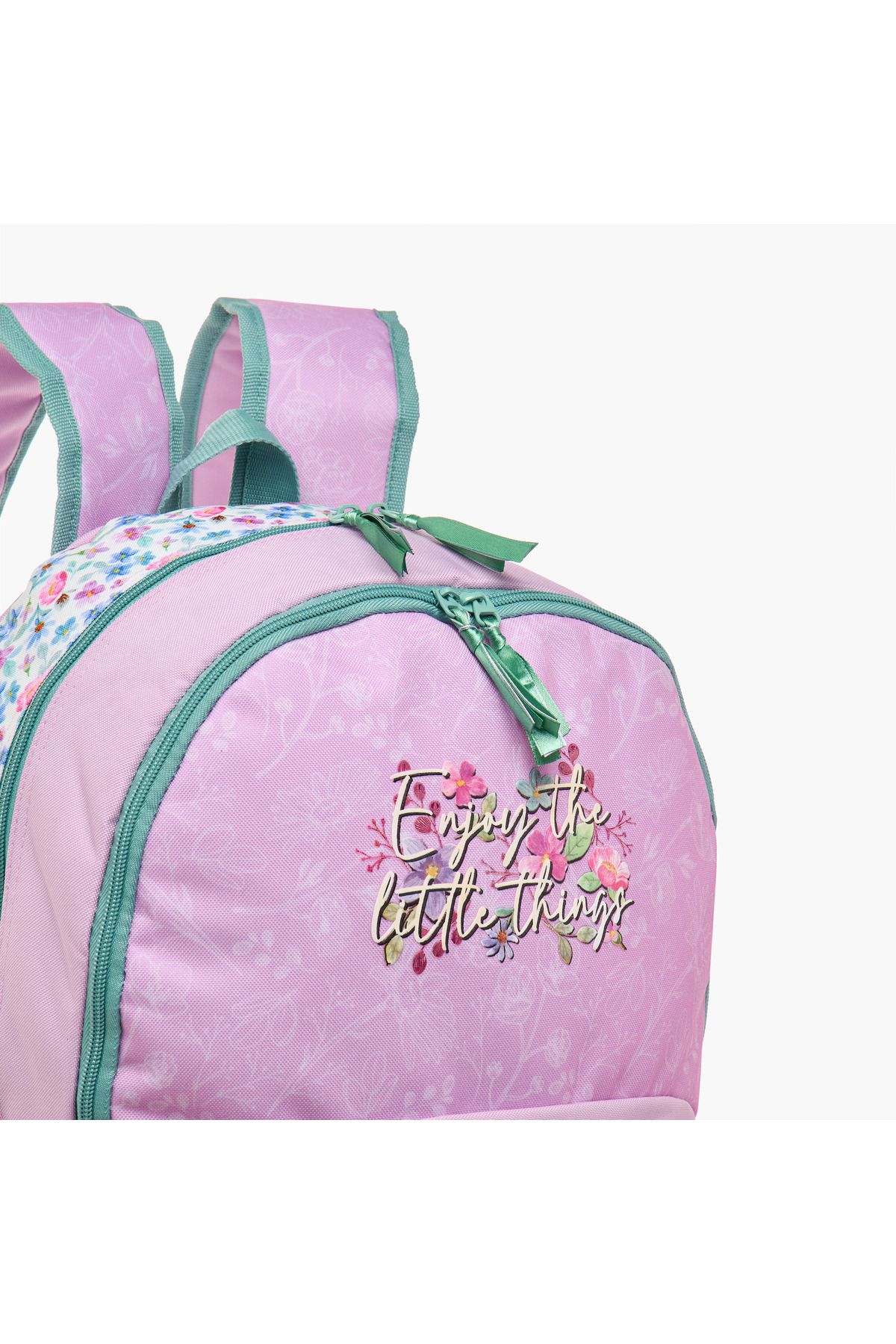 Roll-Road Floral Print Backpack with Adjustable Shoulder Straps and Zip Closure - 33x46x17 cms 6