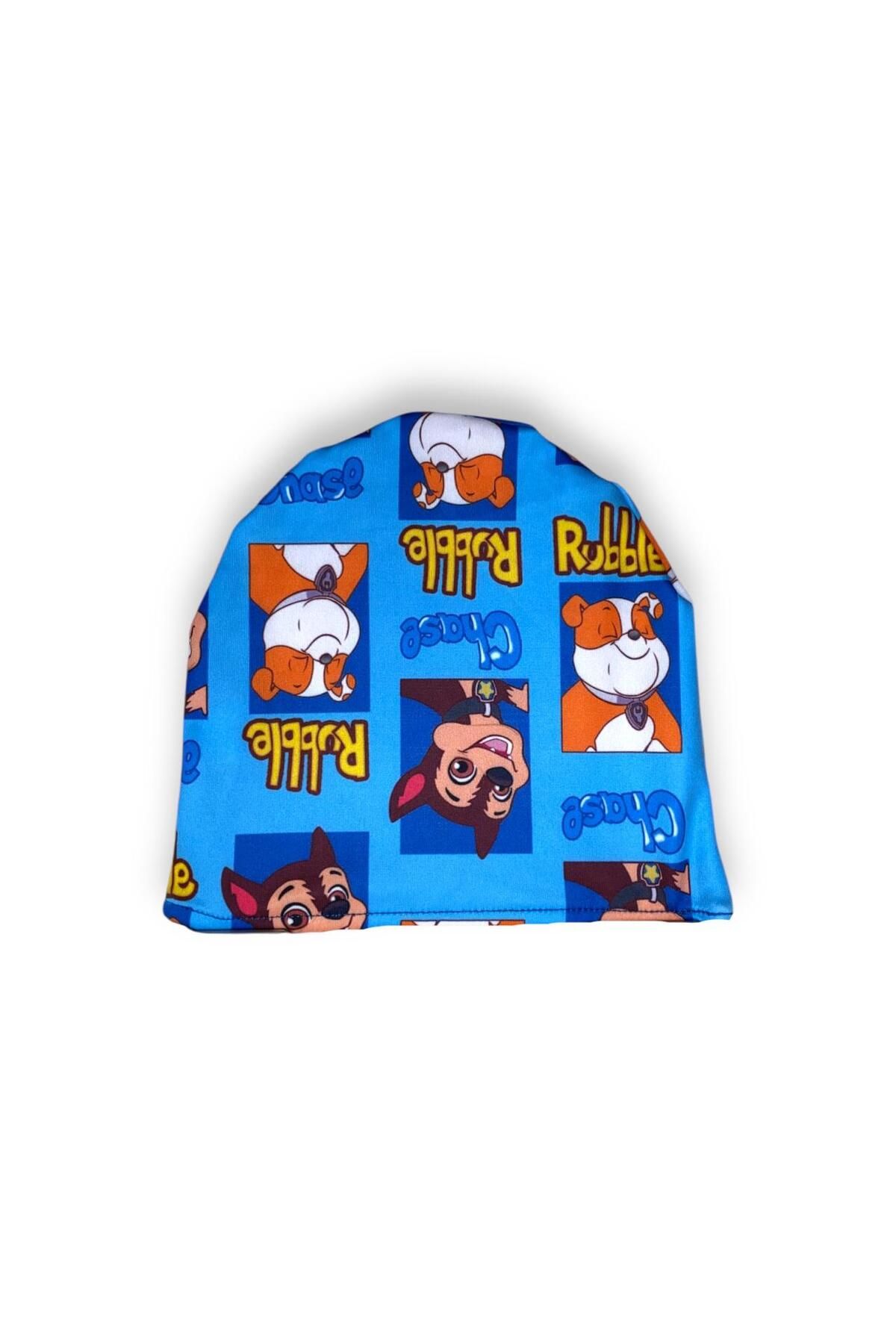 LİTTLE TORTOİSE-Boy's Rabble and Chase Cartoon Character Pattern Sea Shorts Bonnet Set 2