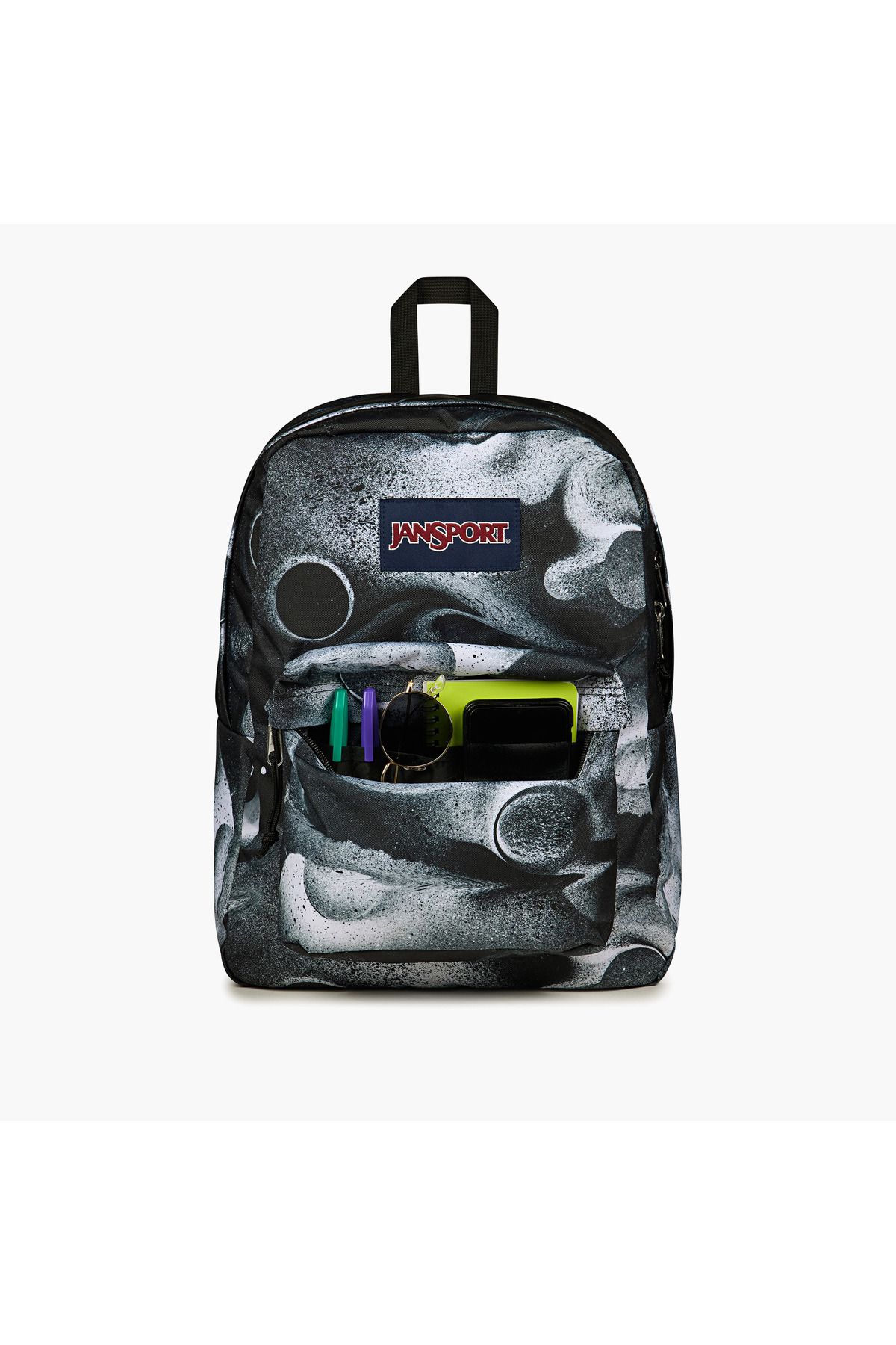 Jansport-حقيبة ظهر مطبوعة من جانسبورت بأحزمة قابلة للتعديل وسحاب للإغلاق - 14×32×42 سم 4