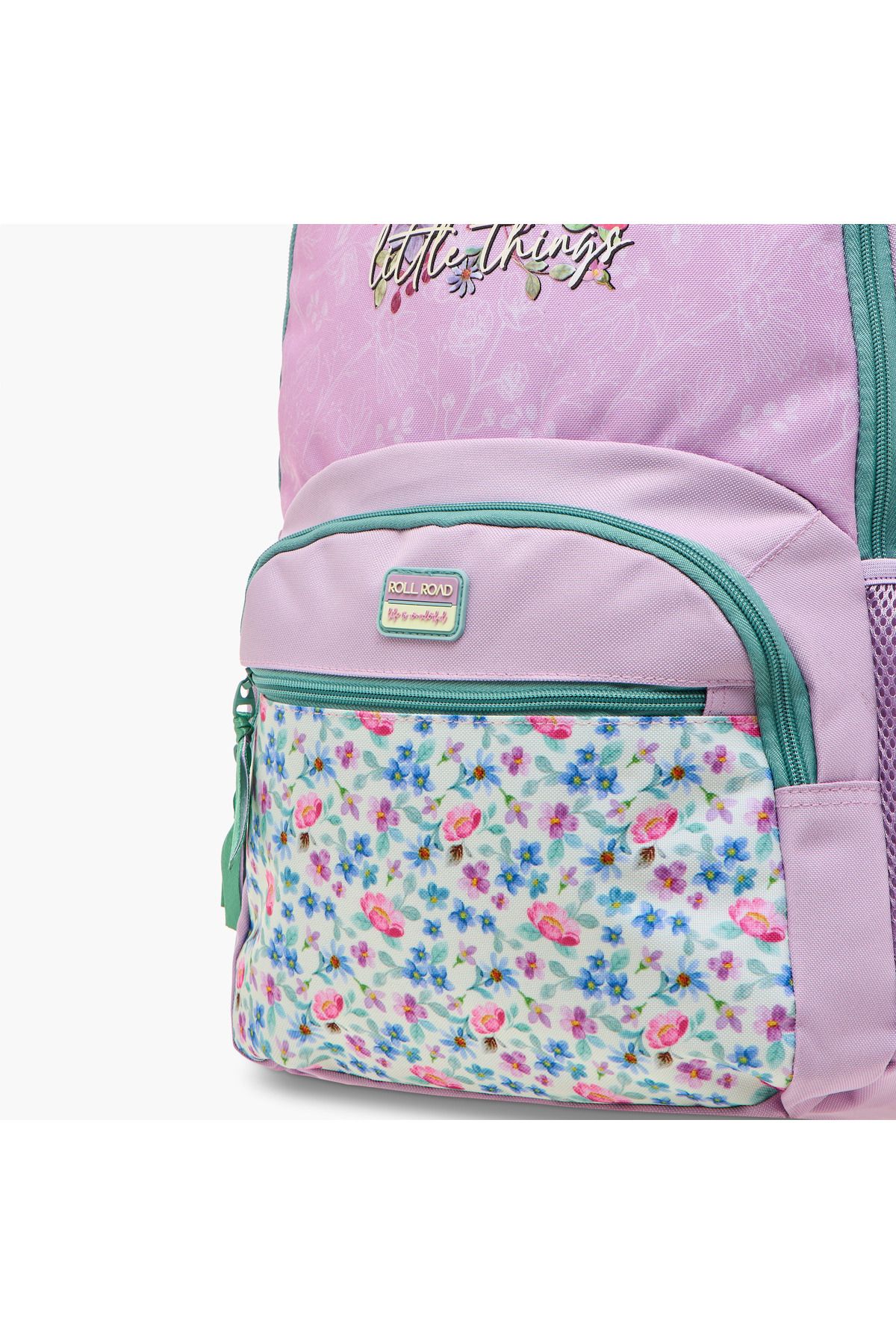 Roll-Road Floral Print Backpack with Adjustable Shoulder Straps and Zip Closure - 33x46x17 cms 5
