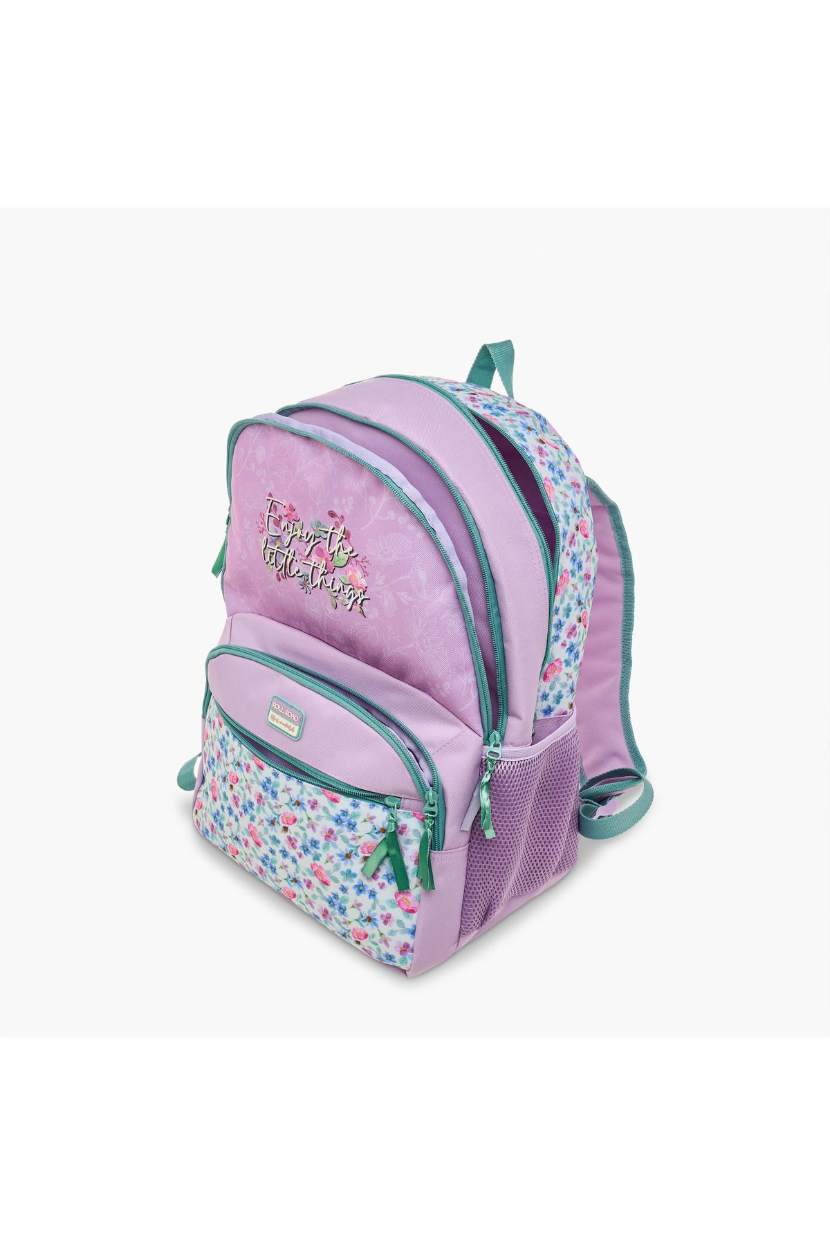 Roll-Road Floral Print Backpack with Adjustable Shoulder Straps and Zip Closure - 33x46x17 cms 8