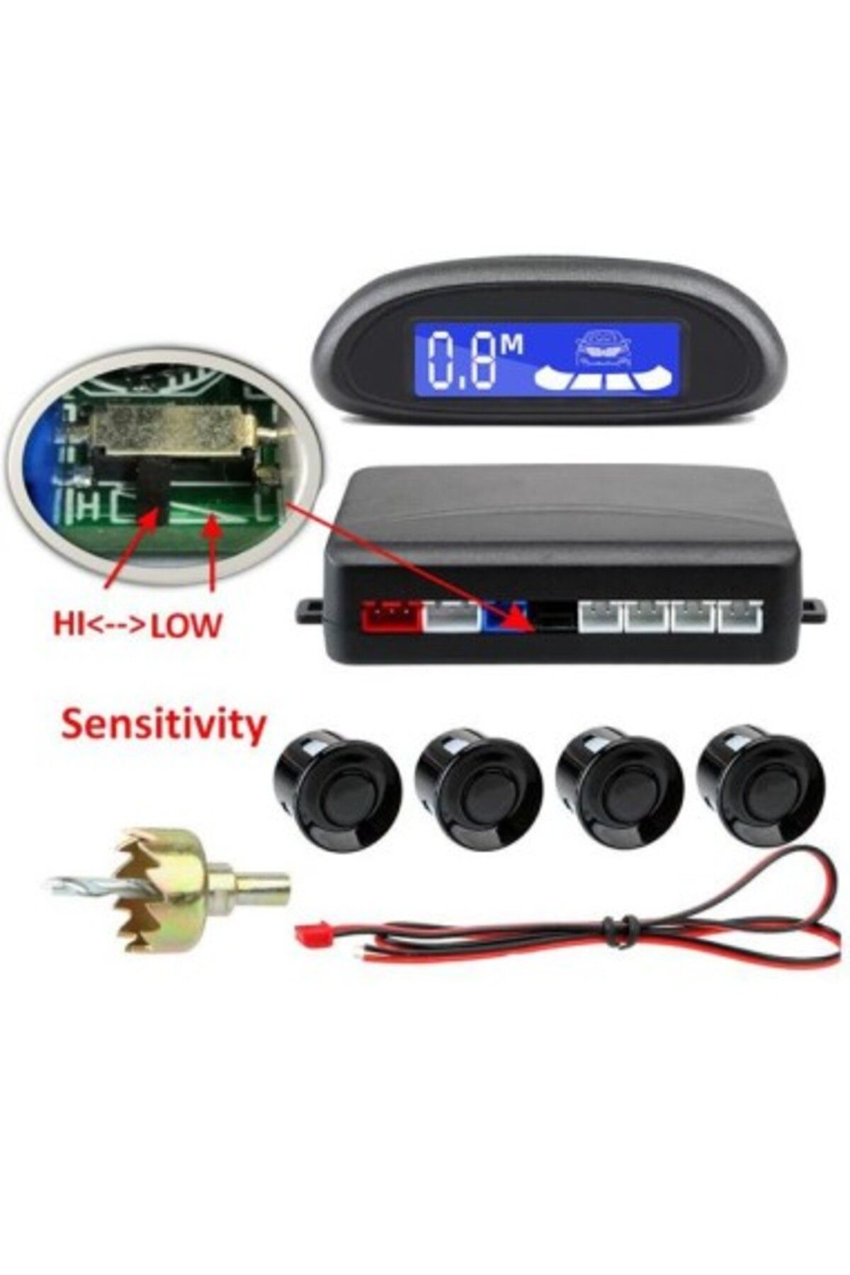 Xenon Bright-Parking sensors with LED display with individual display on each sensor Gray 4