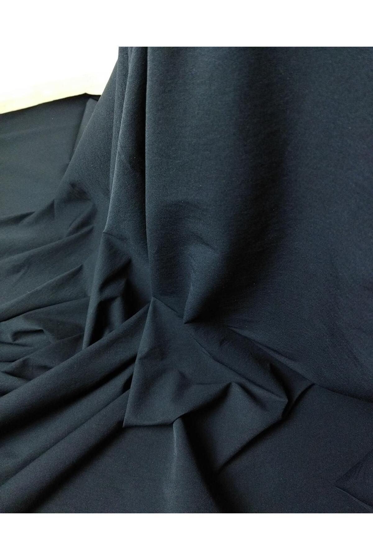 Kumaş Parça-Gabardină elastică pe lungime în culoarea neagră (lățime 150 cm x lungime 140 cm) 2