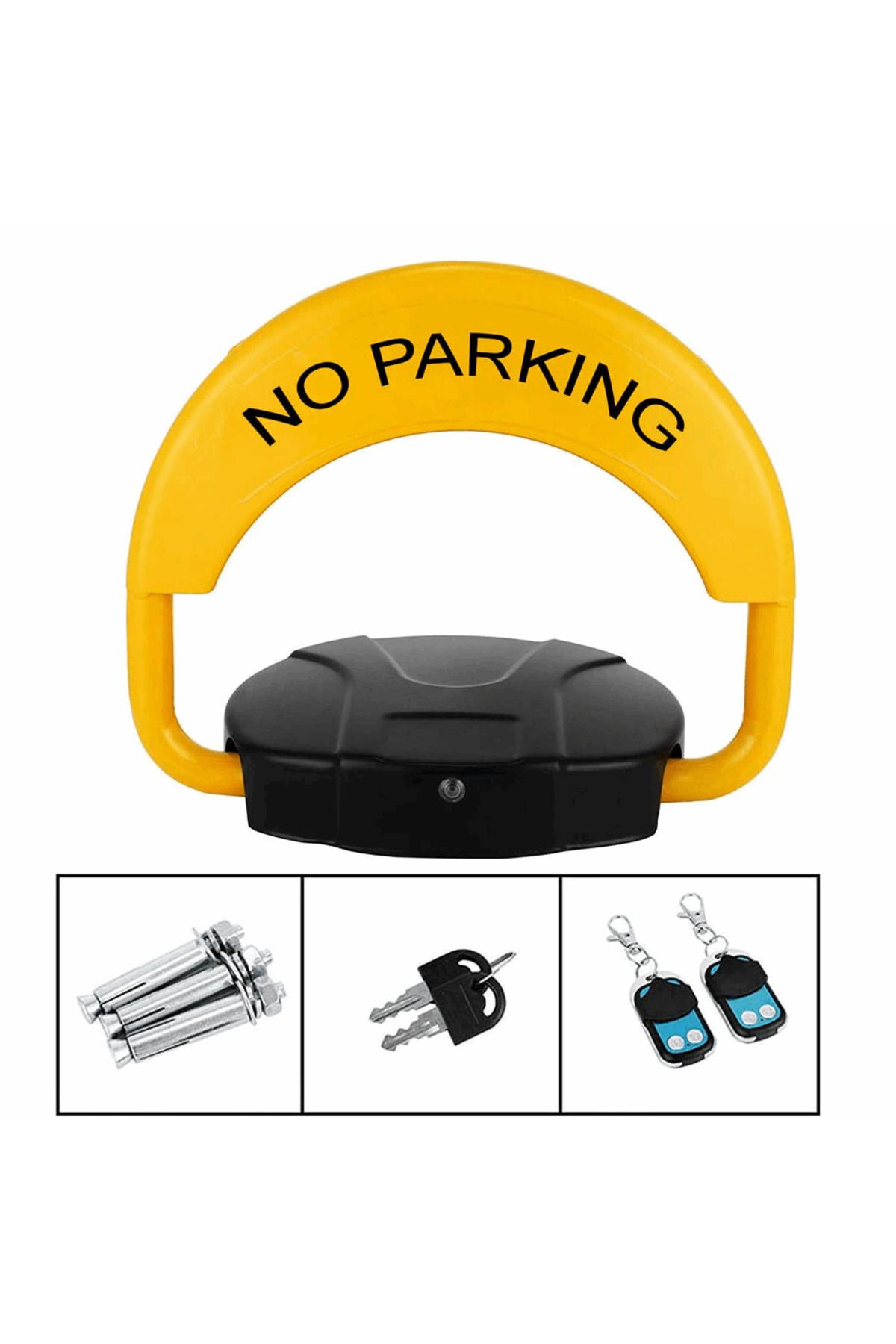 AEIDEN-Automatic parking space blocker, with 2 remote controls and alarm, supports 2 tons, Yellow/Black, we 2