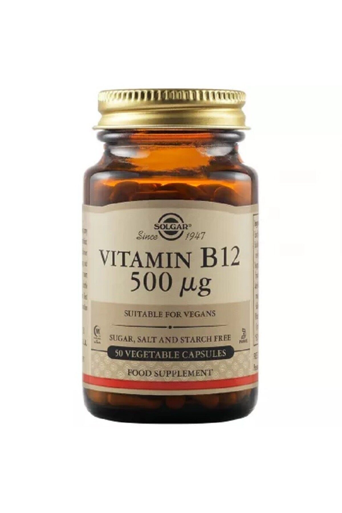 Solgar Solgar Vitamina B12 500mcg 50 Capsule - One Size