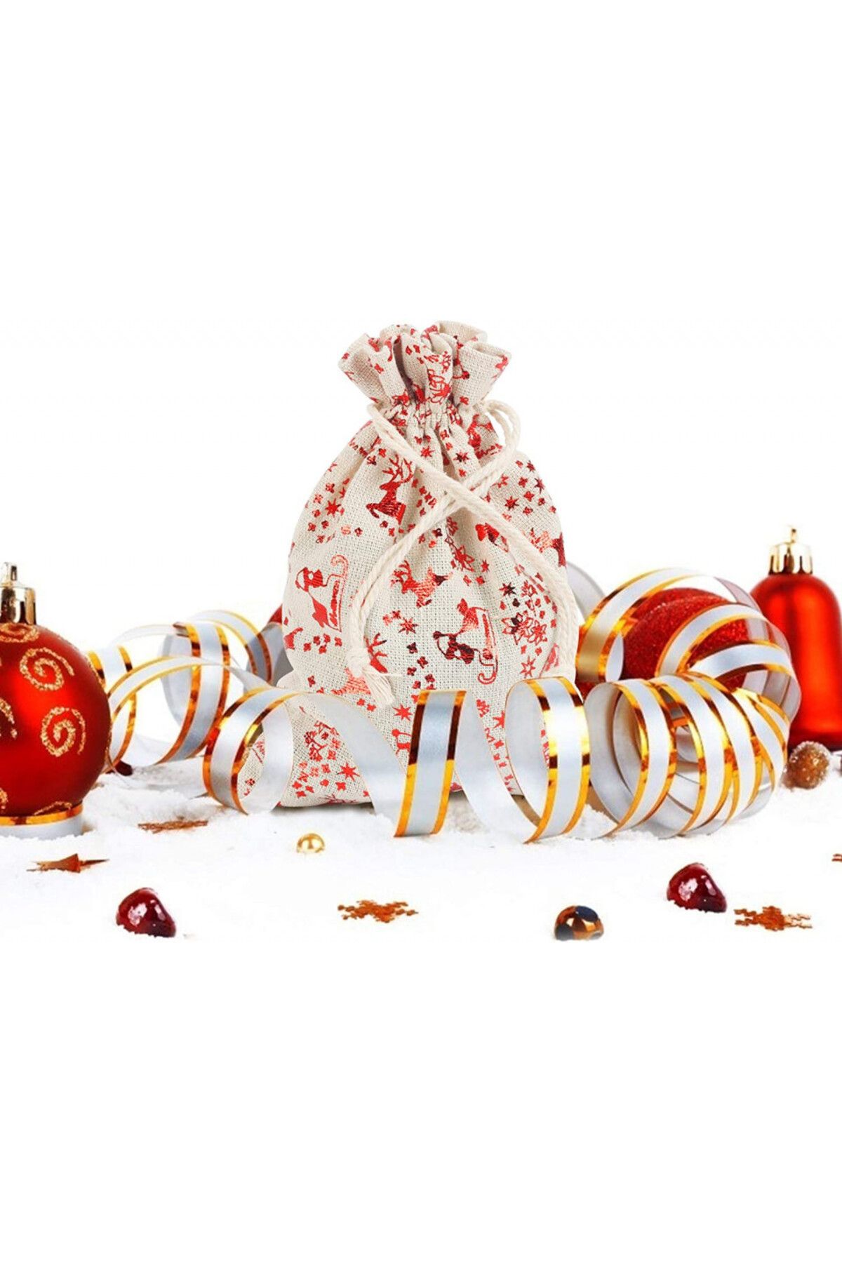 LANMOK-Set de 24 de pungi pentru calendarul de advent LANMOK, pânză, multicolor, 18,3 x 13,3 cm 6