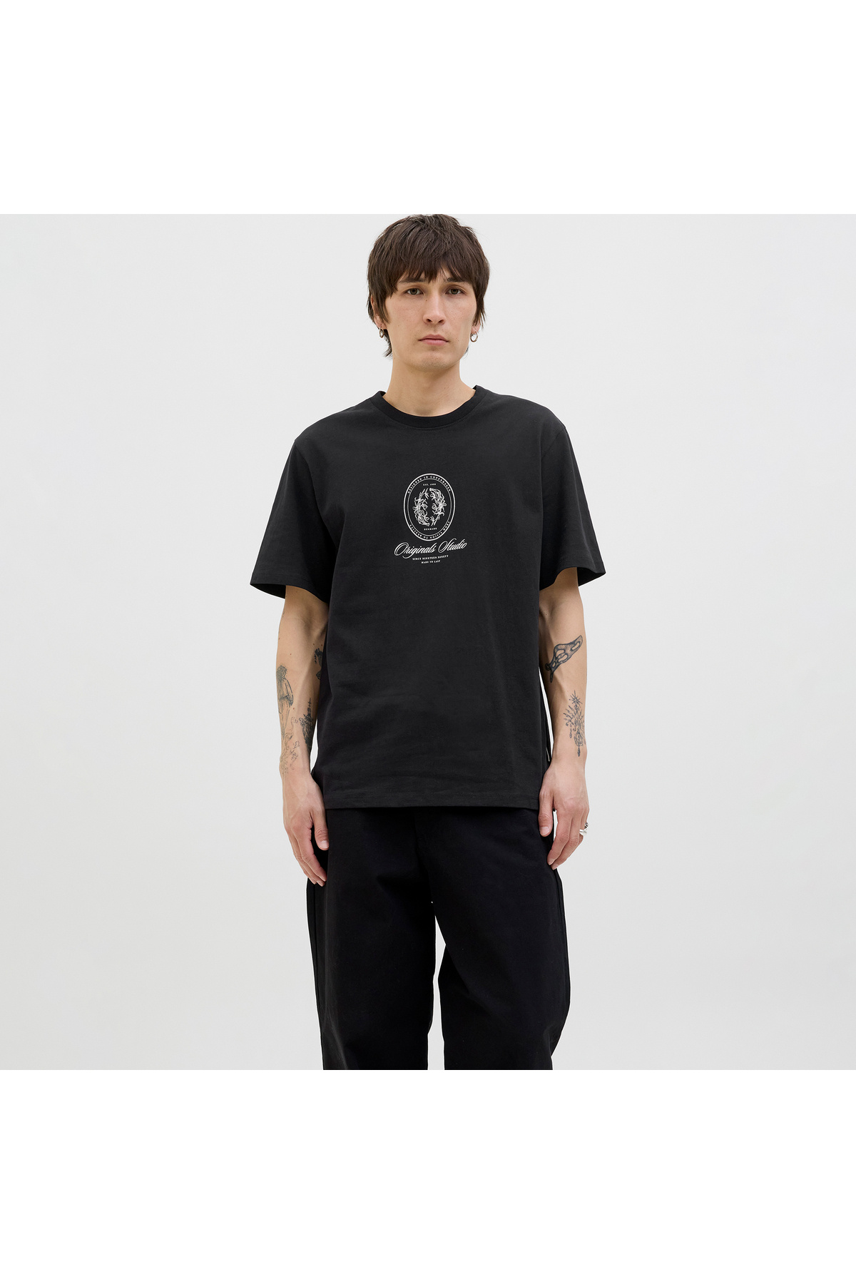 جک اند جونز تی شرت مشکی مردانه گرافیکی Jack & Jones (12286609-B)