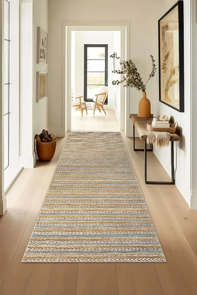 LTS HOME Dijital BASKILI Renkli Kaymaz Taban Yıkanabilir Modern Mutfak Halısı...