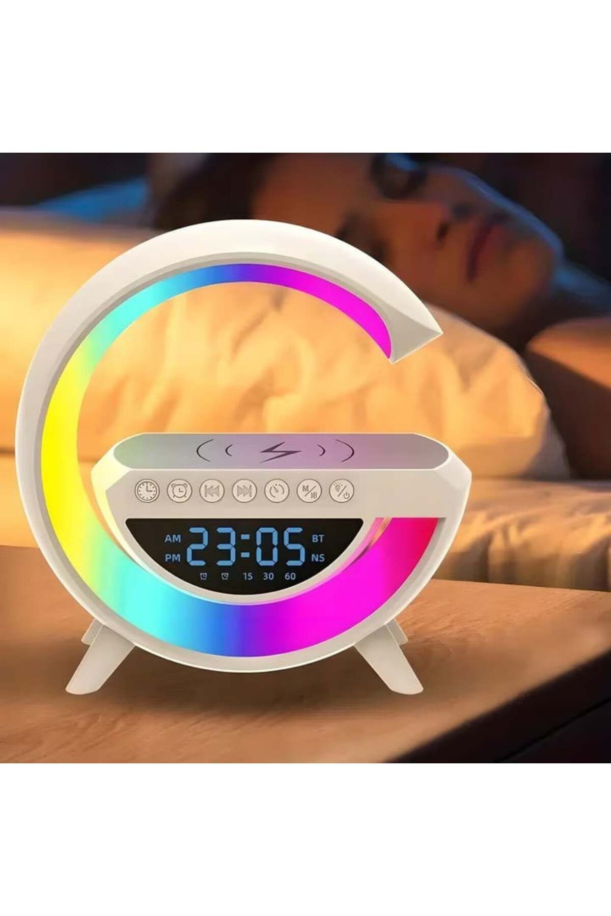 NewEvo-® Multifunctional Smart Lamp 4 In 1, Digital Clock, Alarm, Radio, Bluetooth Speaker 7