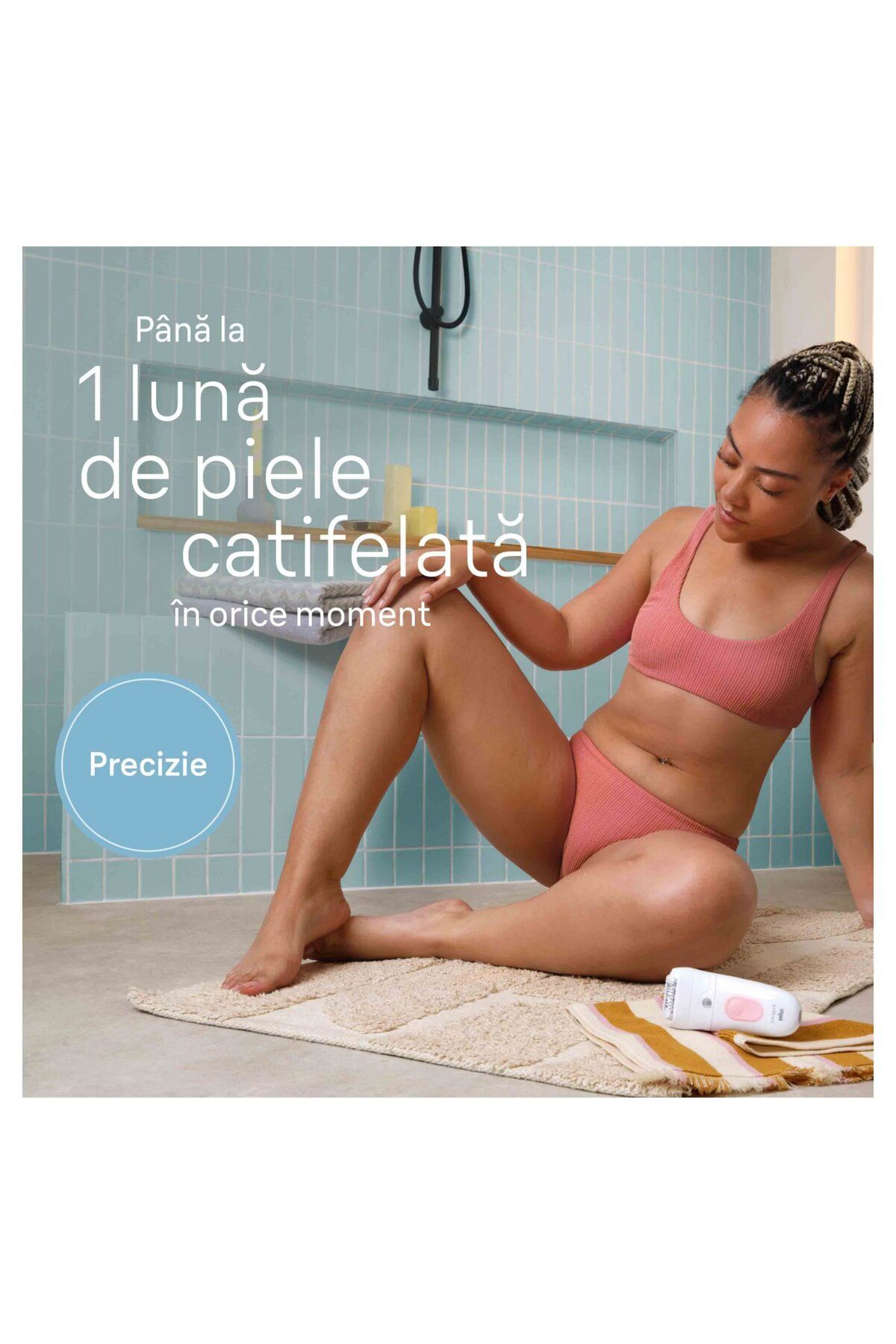 Braun-Epilator Silk-épil 5 5-000 Wet & Dry, MicroGrip, lumină inteligentă, 28 de pensete, 2 viteze, alb 5