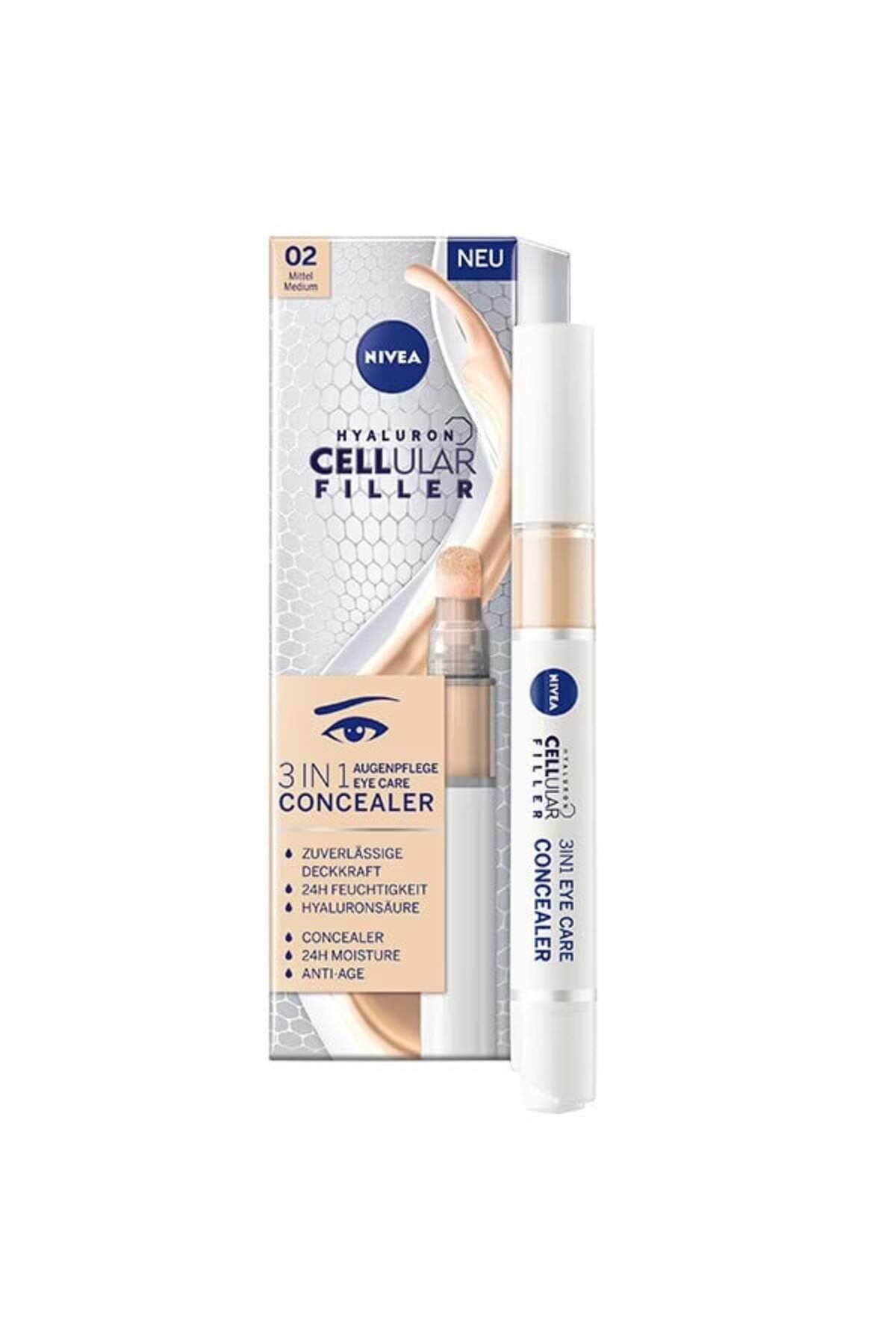 NIVEA-Moisturizing concealer for the eye area, Nivea Cellular 3in1 Eye Concealer, medium shade, 4 ml 1