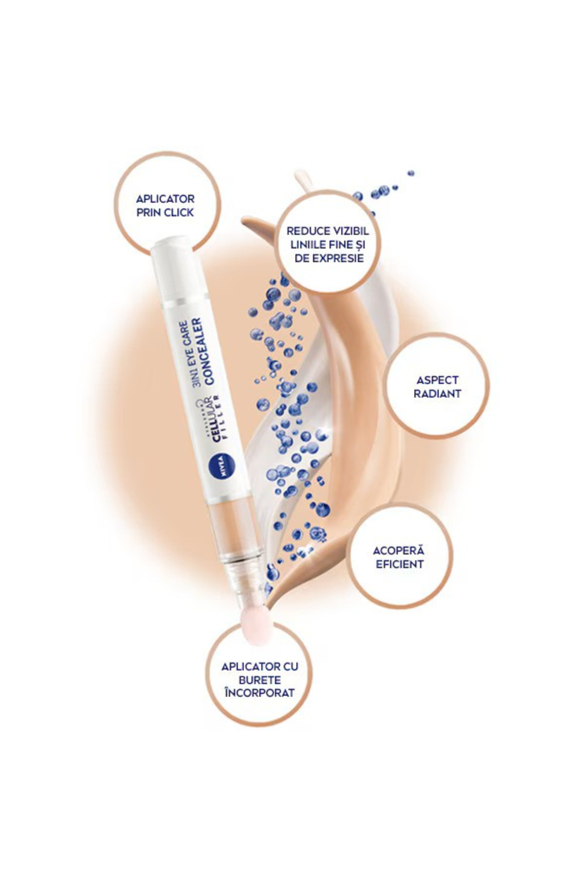 NIVEA-Moisturizing concealer for the eye area, Nivea Cellular 3in1 Eye Concealer, medium shade, 4 ml 6