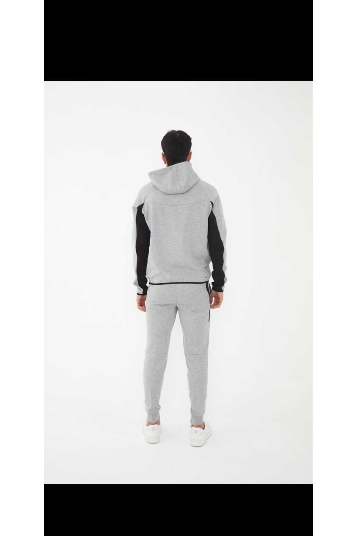 2AS-Tech Fleece Gray-Black Tracksuit Set 4