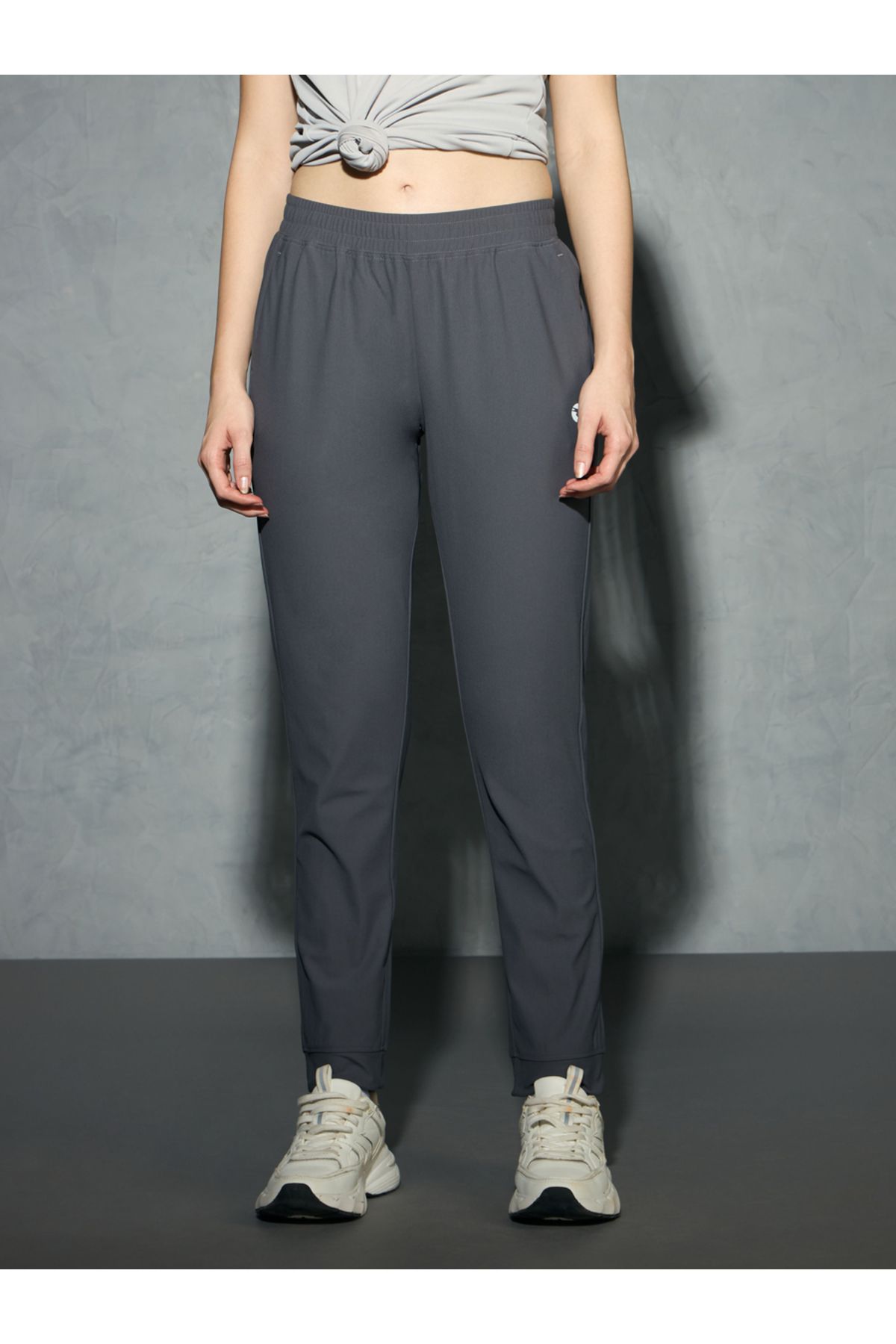 Technosport By Styli-Logo Print 4-Way Stretch Joggers with Pockets 4