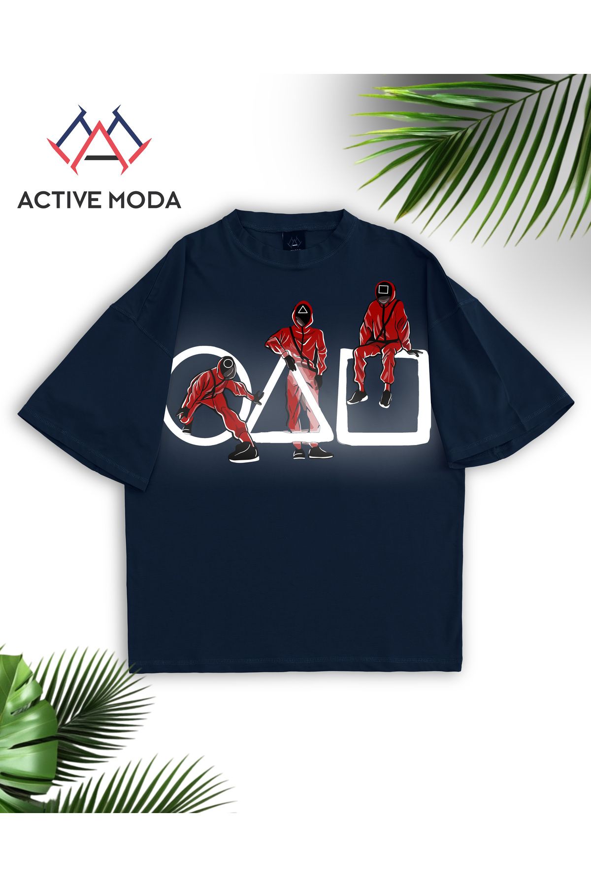 ACTIVE MODA--Men's Cotton Printed Squid Game Icon Short Sleeve Tshirt Oversize Big Size 1
