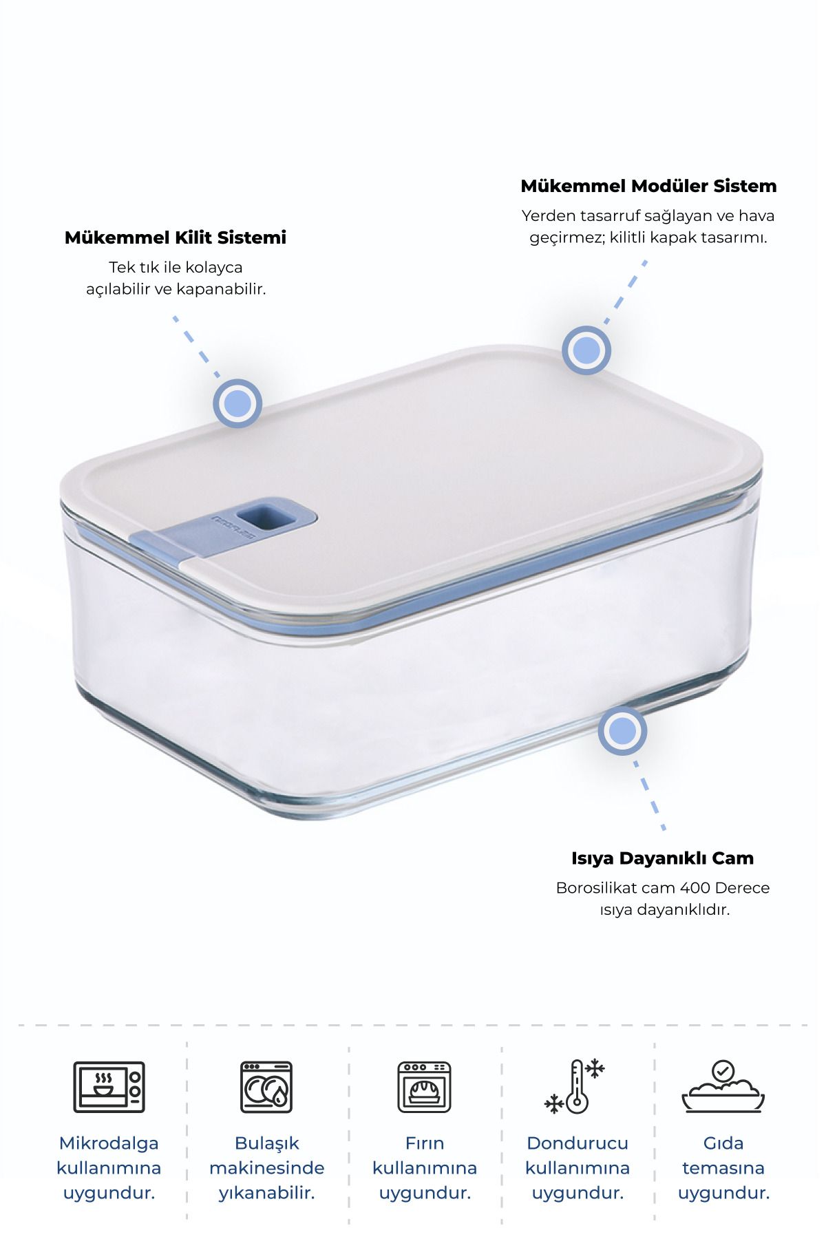 NEOFLAM-Perfect Seal Deep Glass Storage Container 1600 ml 1