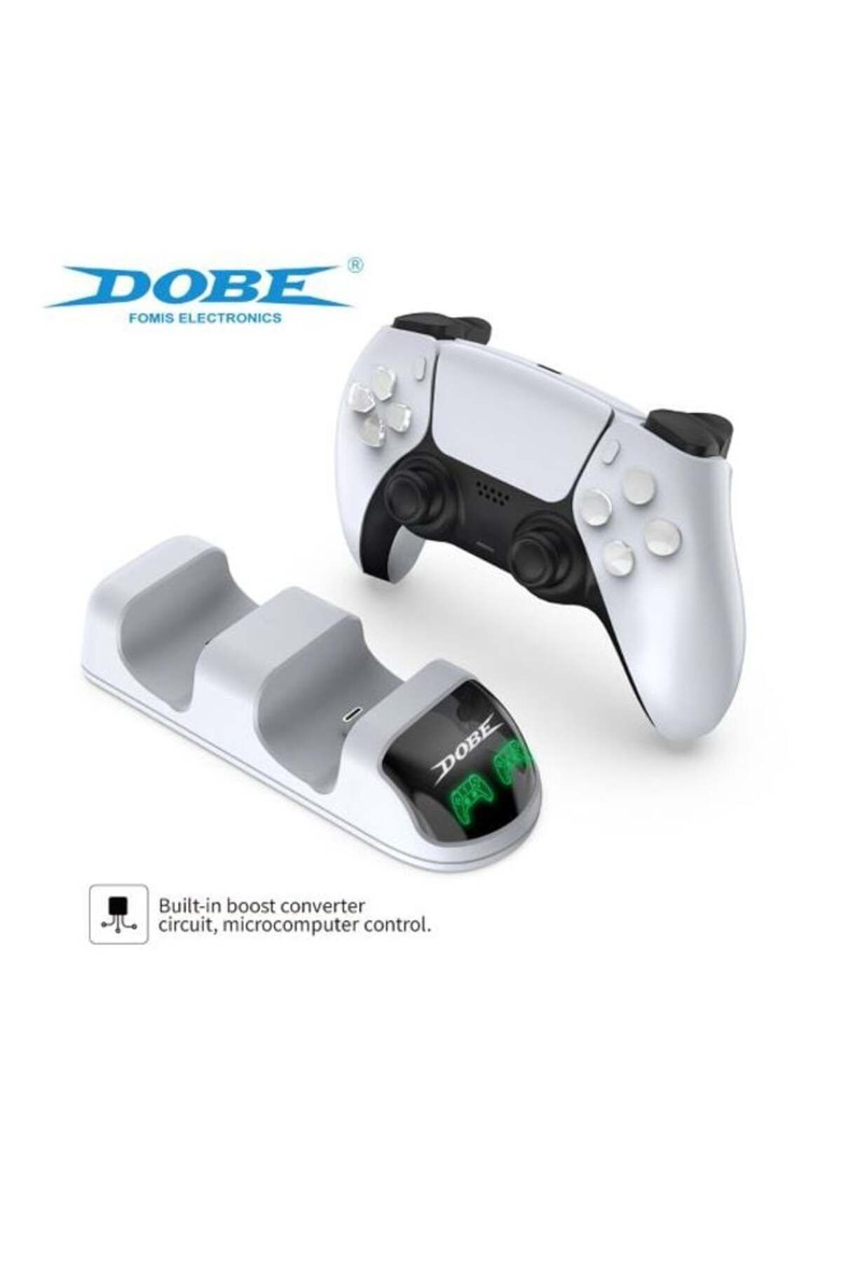 Dobe-Ps5 Controller Charging Station, Double Stand, Fast Charging, Charging Indicator, White 4