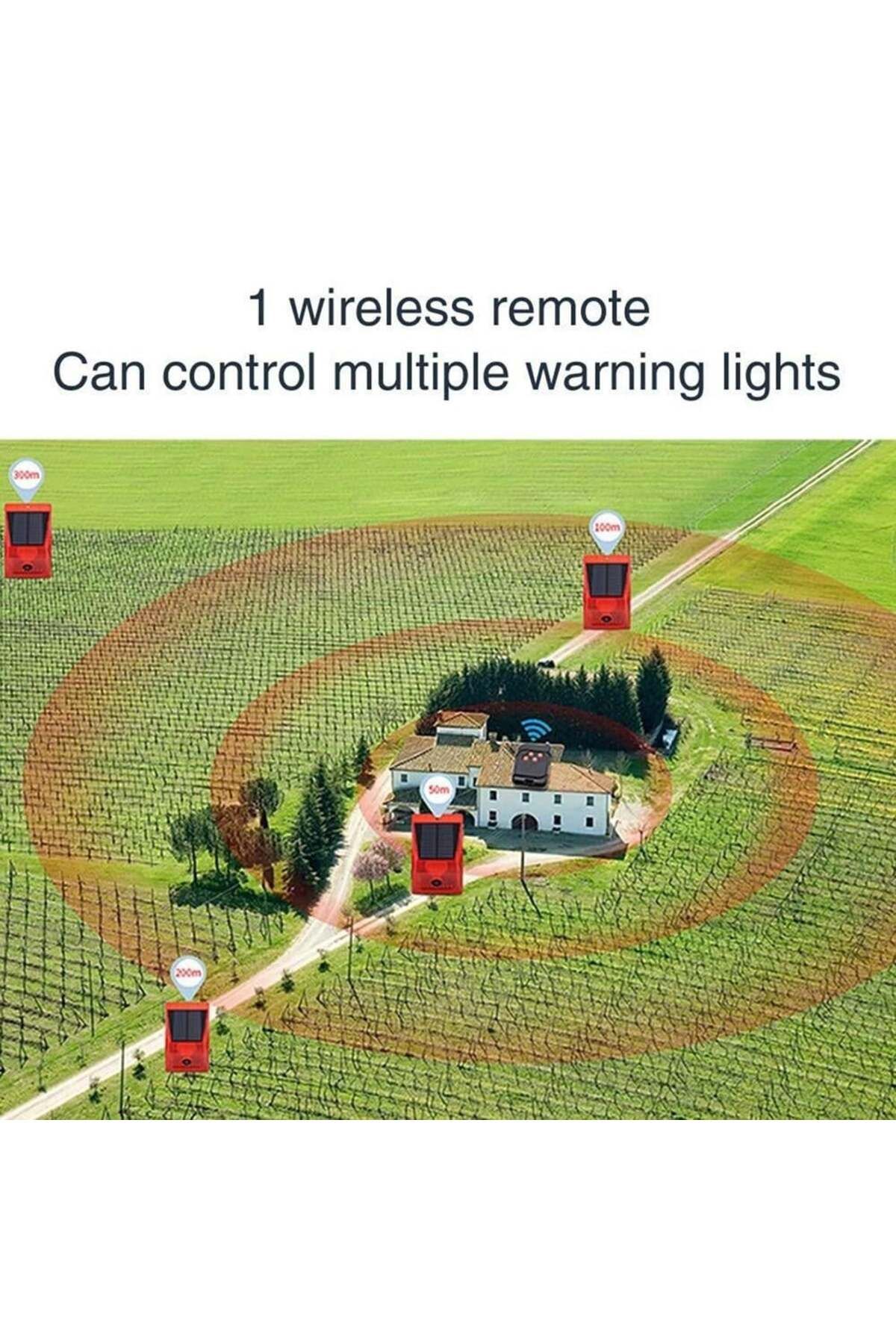 divendi-ro-Solar alarm with motion sensor and remote control, 4 working modes, 129 dB. red-black 6