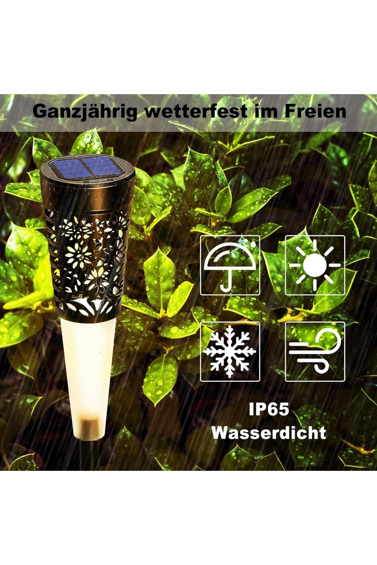 divendi-ro-6 x Decorative solar garden lamp, warm light, black 7