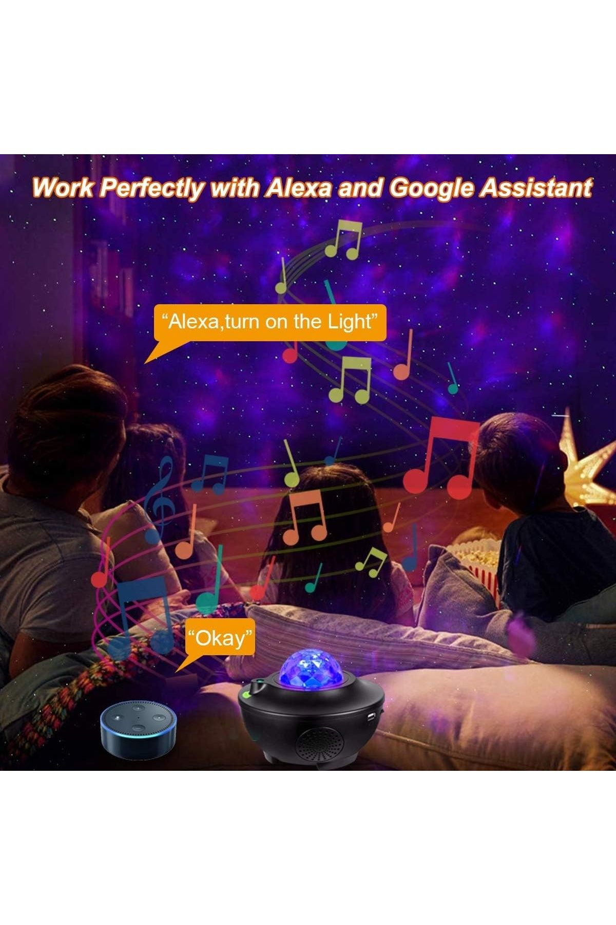 divendi-ro-Lamp - Intelligent projector with rotating night light, built-in Bluetooth speaker remote control 2