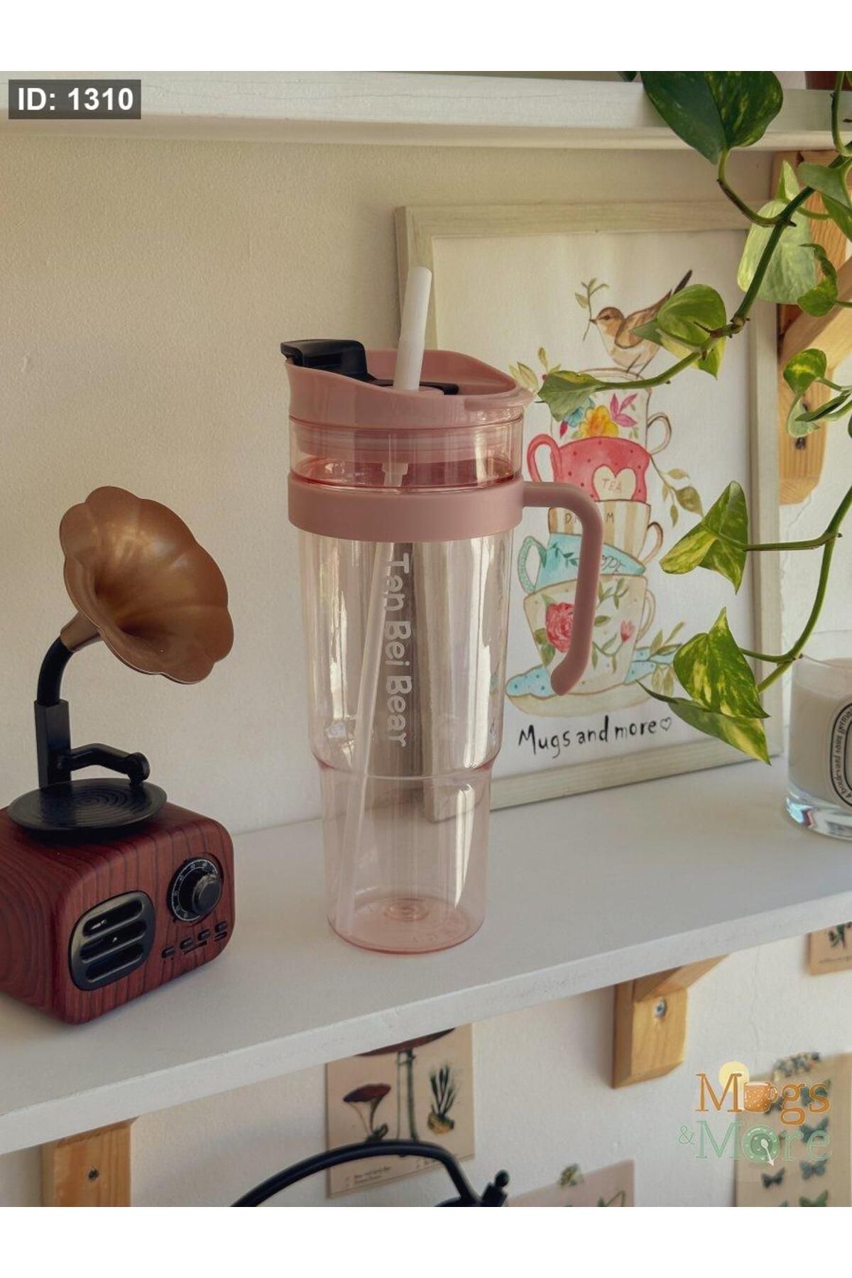 İNTER LİFE-Motivational Water Bottle with Handle and Straw Suitable for Daily Use Bpa-Free Water Bottle Suitable for Detox 1.2 ml 6