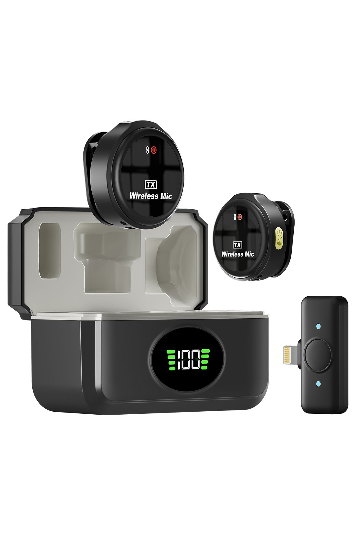 Generic-Professional Mini Small Spy Microphone Wireless Transmitter and Receiver Type C Phone Mic Lavalier f 1