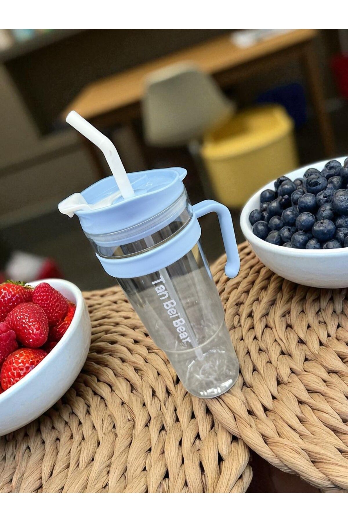 İNTER LİFE-Motivational Water Bottle with Handle and Straw Suitable for Daily Use Bpa-Free Water Bottle Suitable for Detox 1.2 ml 3