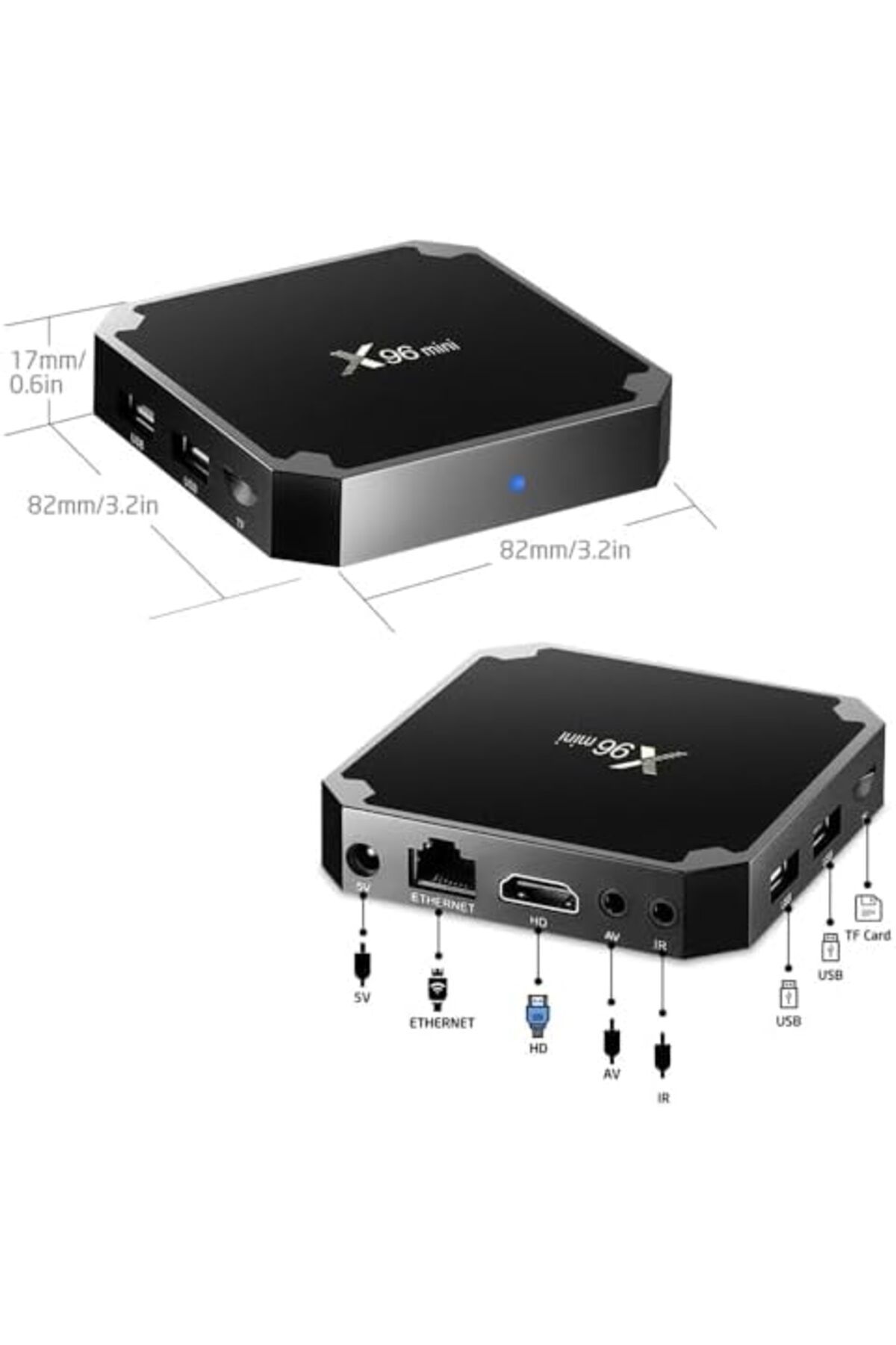 Generic-X96 Mini Android TV Box, 4K Media Player, WiFi, 3D Video Support 3